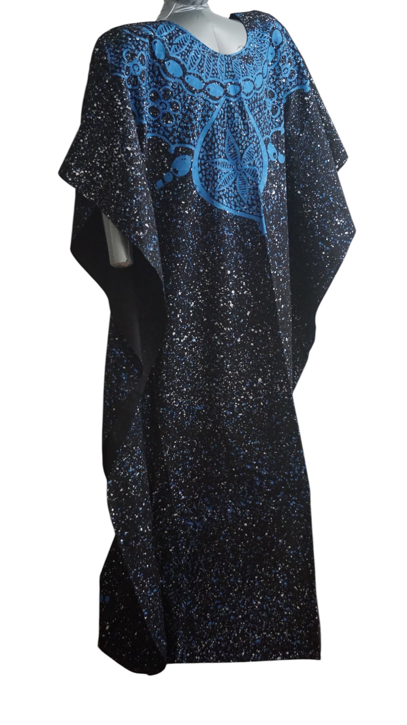 Nigeria Adire Bubu for Women. Size XL Color Black/Blue