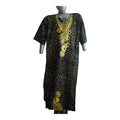 Nigeria Batik Kaftan for Women. Size L Color Black/Yellow