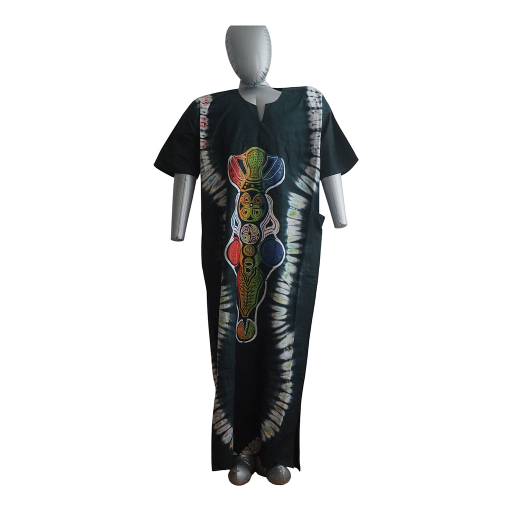 Nigeria Batik Kaftan for Women. Size XL Muilti-Color