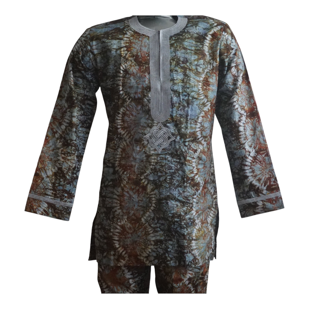 Ready To Wear Men's Tie Dye Adire Top and Trouser - Size S
