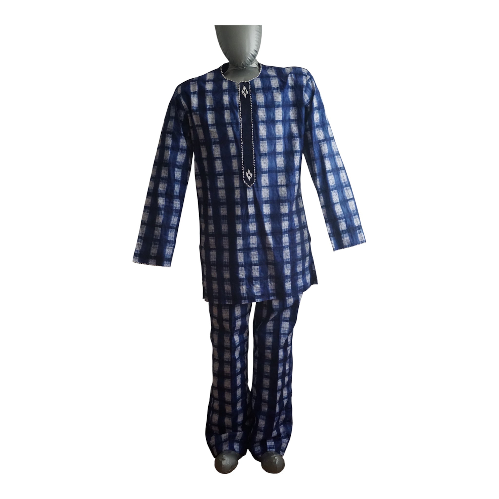 Ready To Wear Men's Tie Dye Adire Top and Trouser. Nigeria Buba &Sokoto - Size M