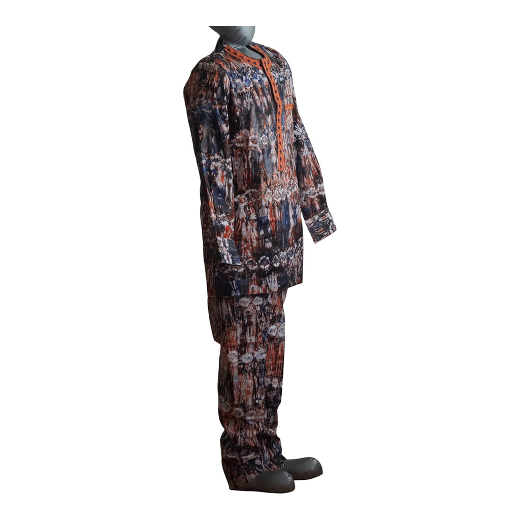 Ready To Wear Men's Adire / Tie Dye  Top and Trouser -  Size S