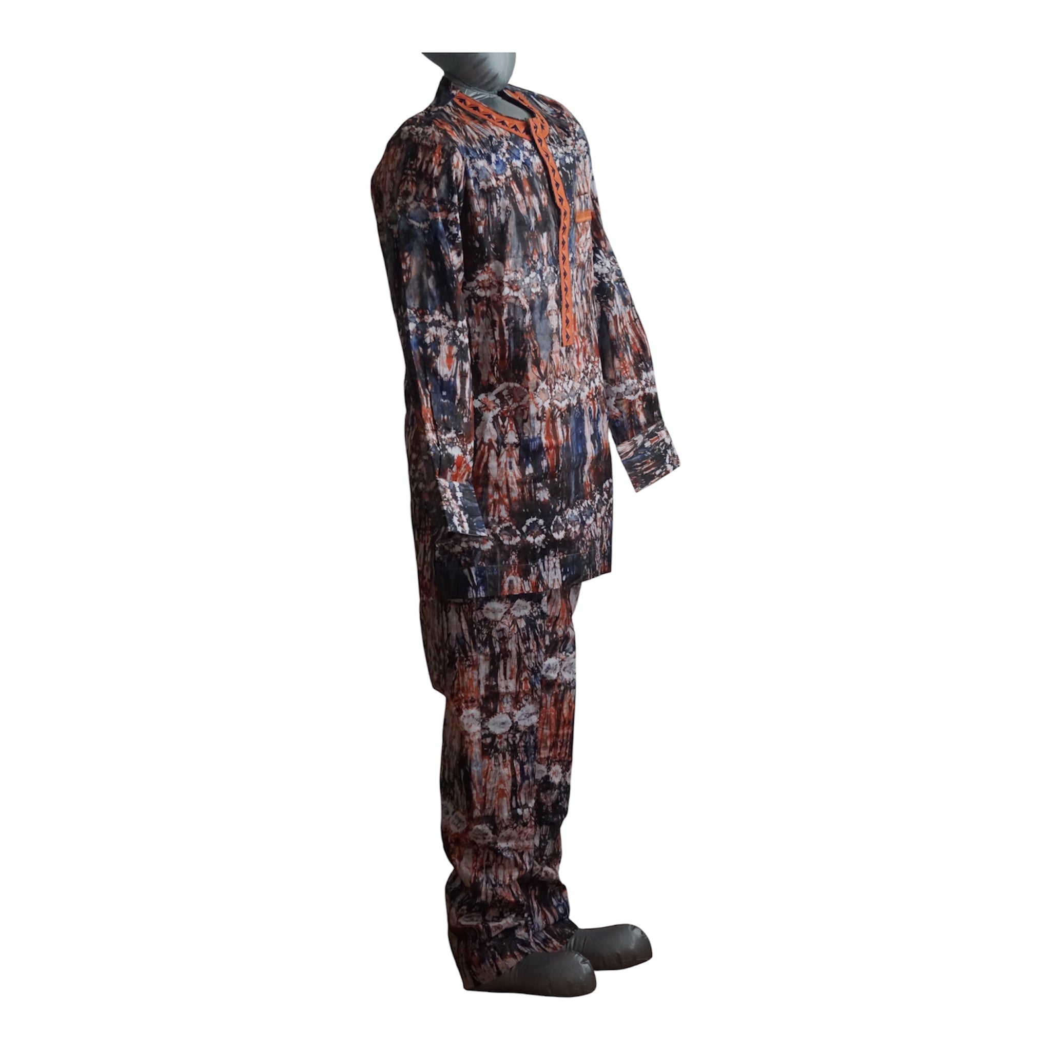 Ready To Wear Men's Adire / Tie Dye  Top and Trouser -  Size S