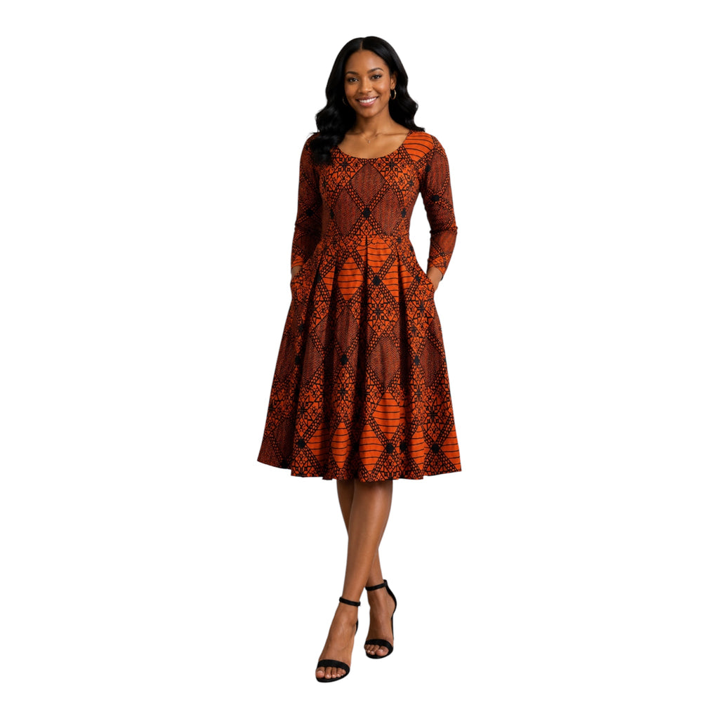 Ready to Wear Cote D'ivore Ankara Dress with Extra Clothe for Adjustment. Size M