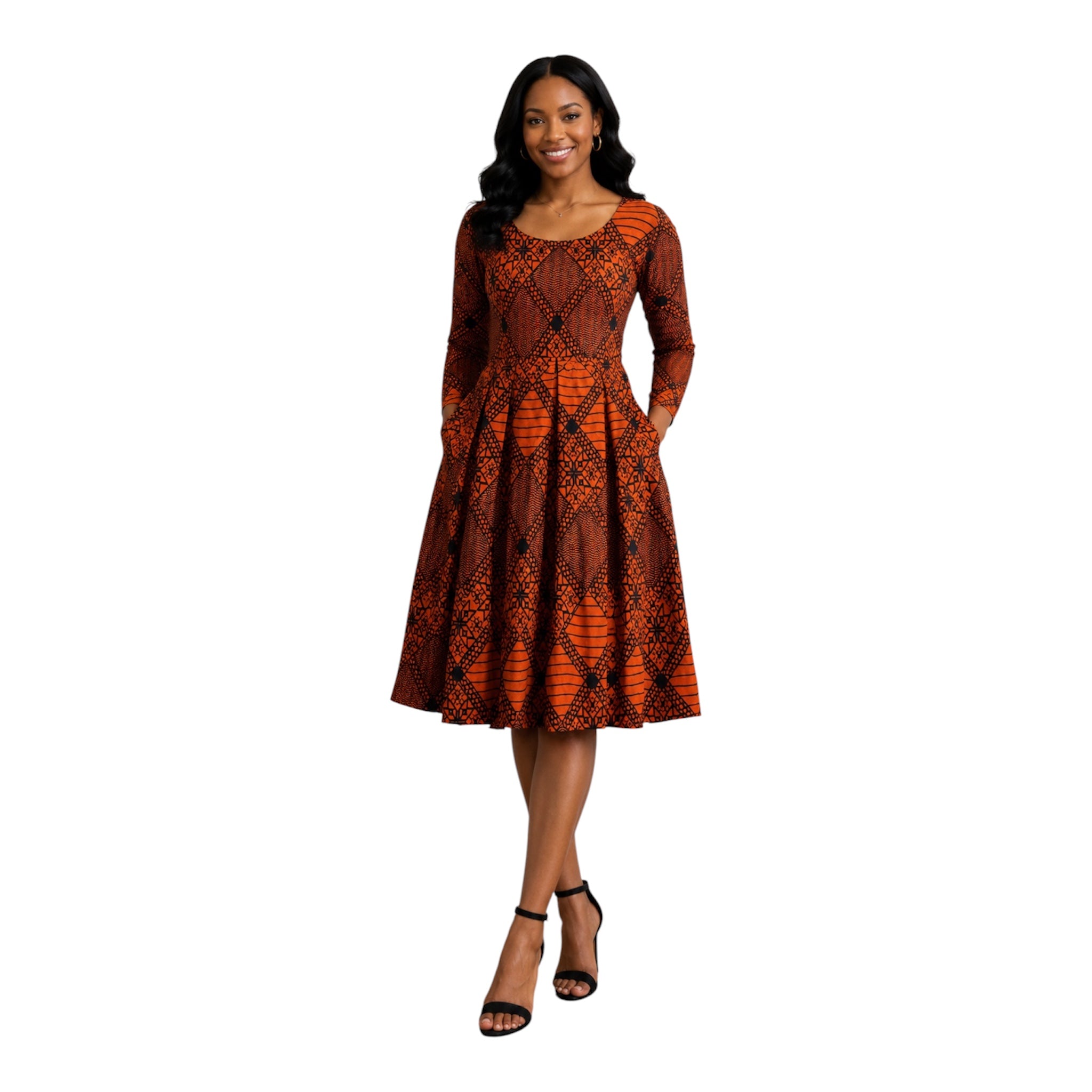 Ready to Wear Cote D'ivore Ankara Dress with Extra Clothe for Adjustment. Size M