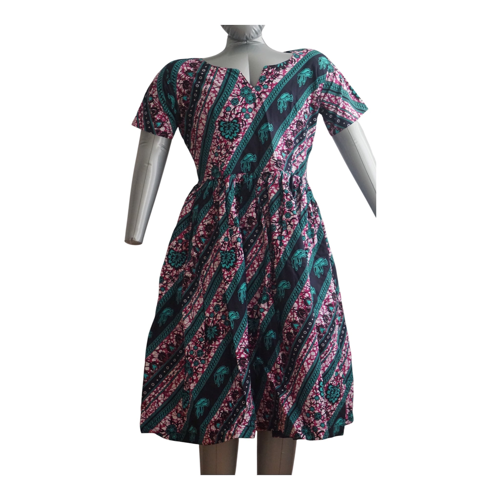 Ready to Wear Quality Ankara Dress with Extra Fabric for Adjustment. Size L