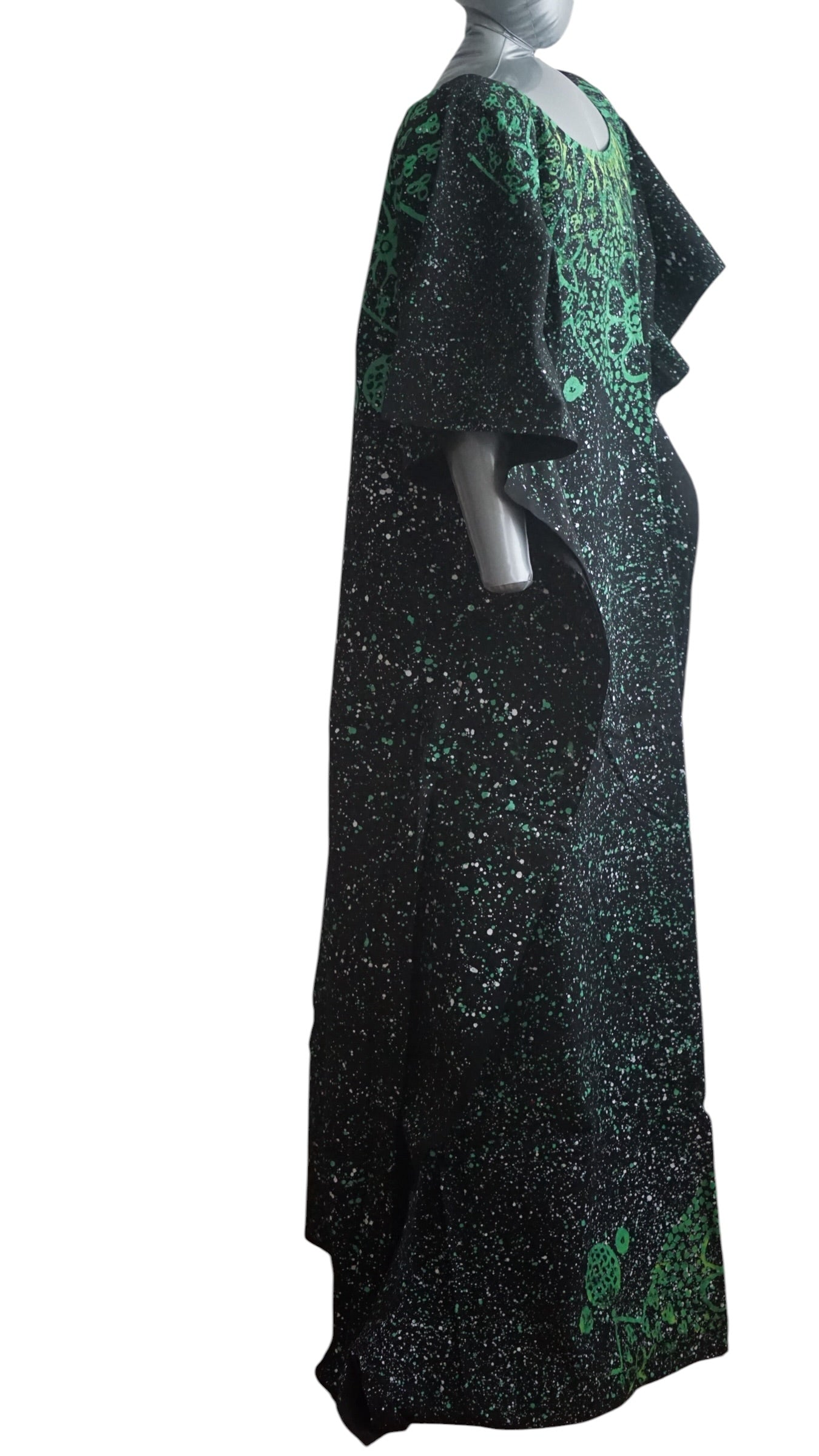 Nigeria Adire Bubu for Women. Size XL Color Black/Green