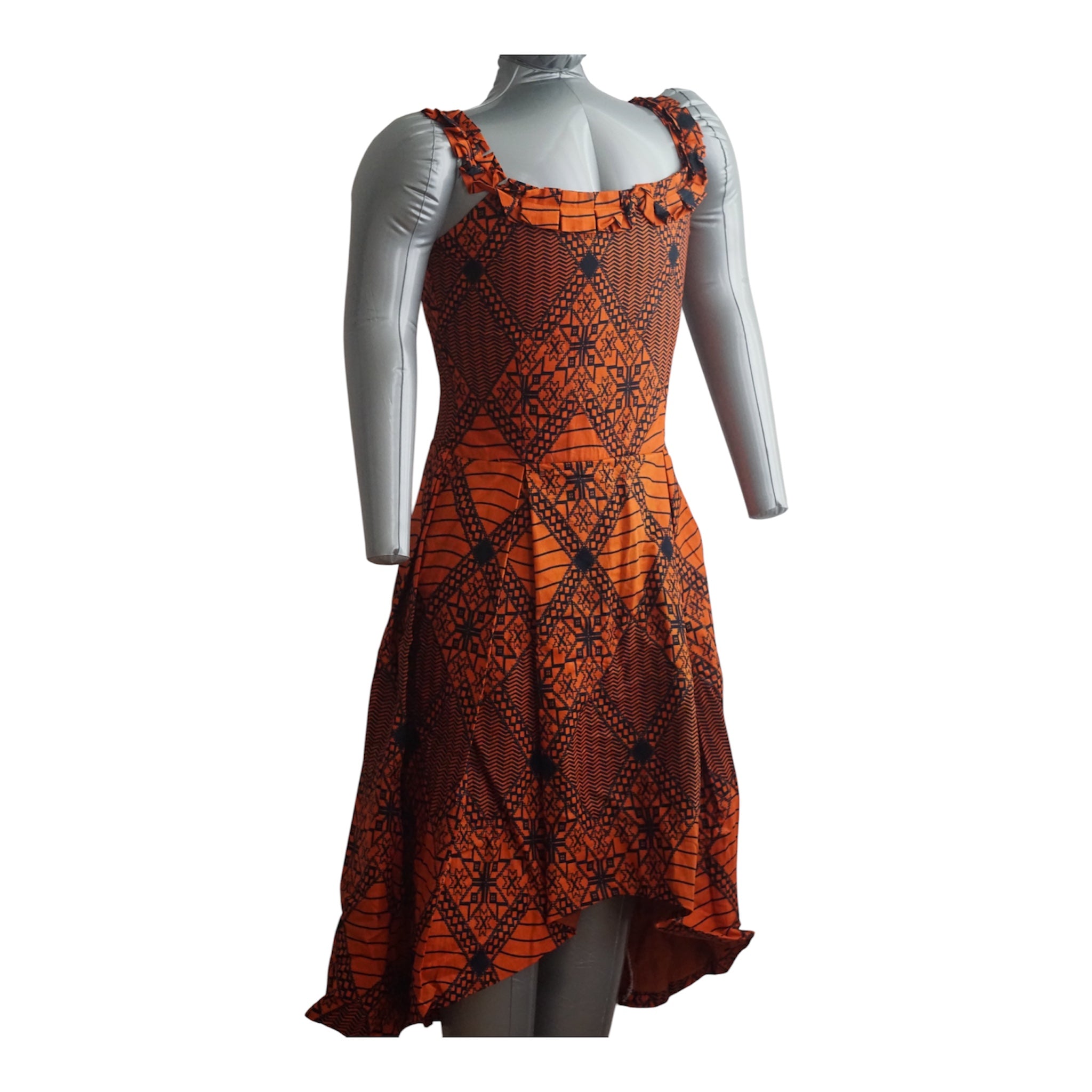 Ready to Wear Cote D'ivore Ankara Dress with Extra Clothe for Adjustment. Size M