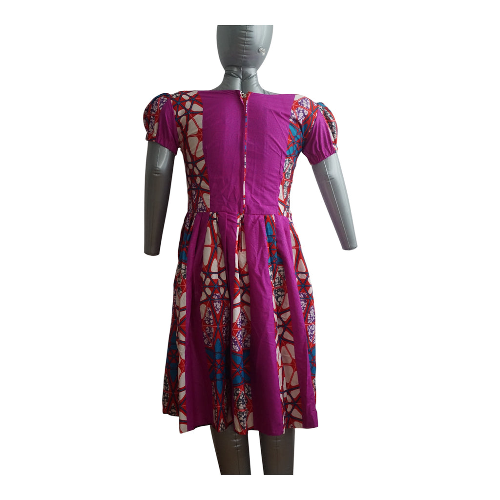 Fully Linen Ankara Cotton Dress: African Print, Ready to Wear,  with Extra Fabric for Adjustment Size M