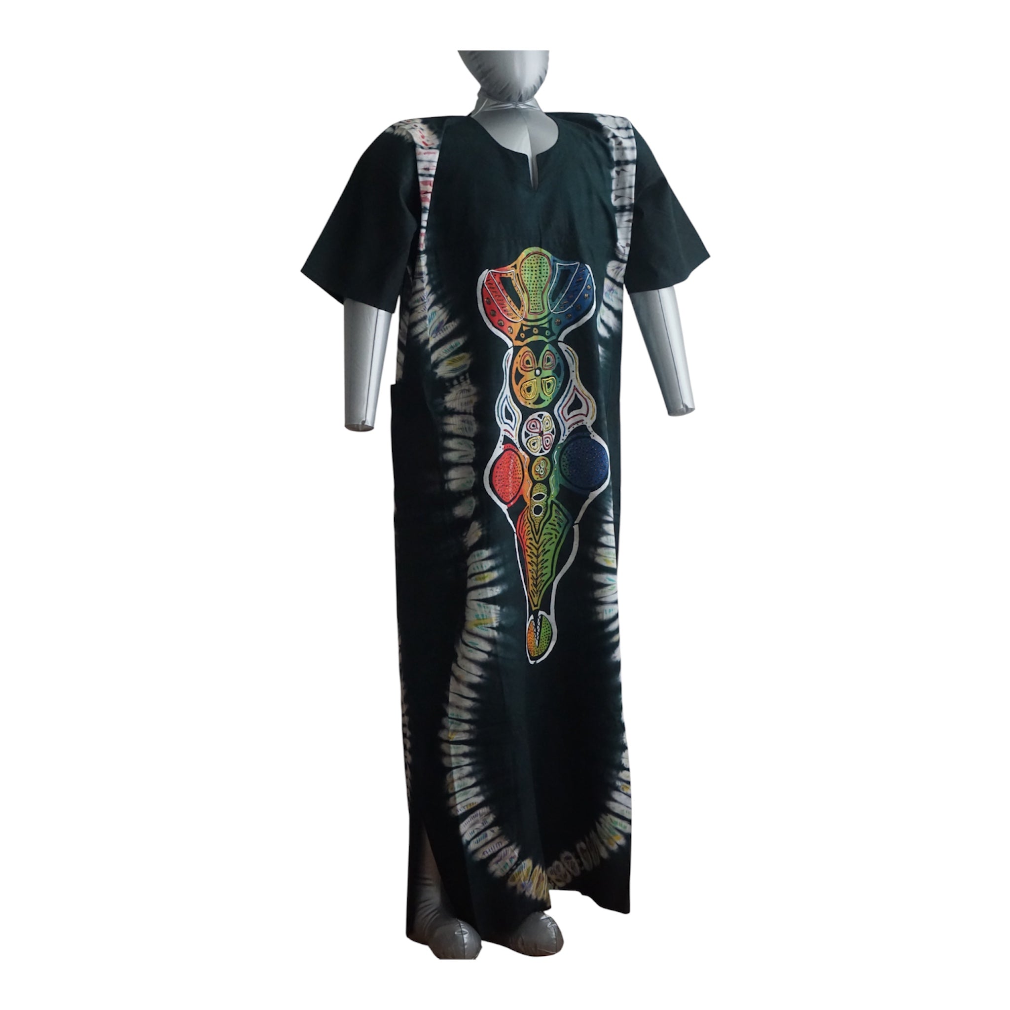 Nigeria Batik Kaftan for Women. Size XL Muilti-Color