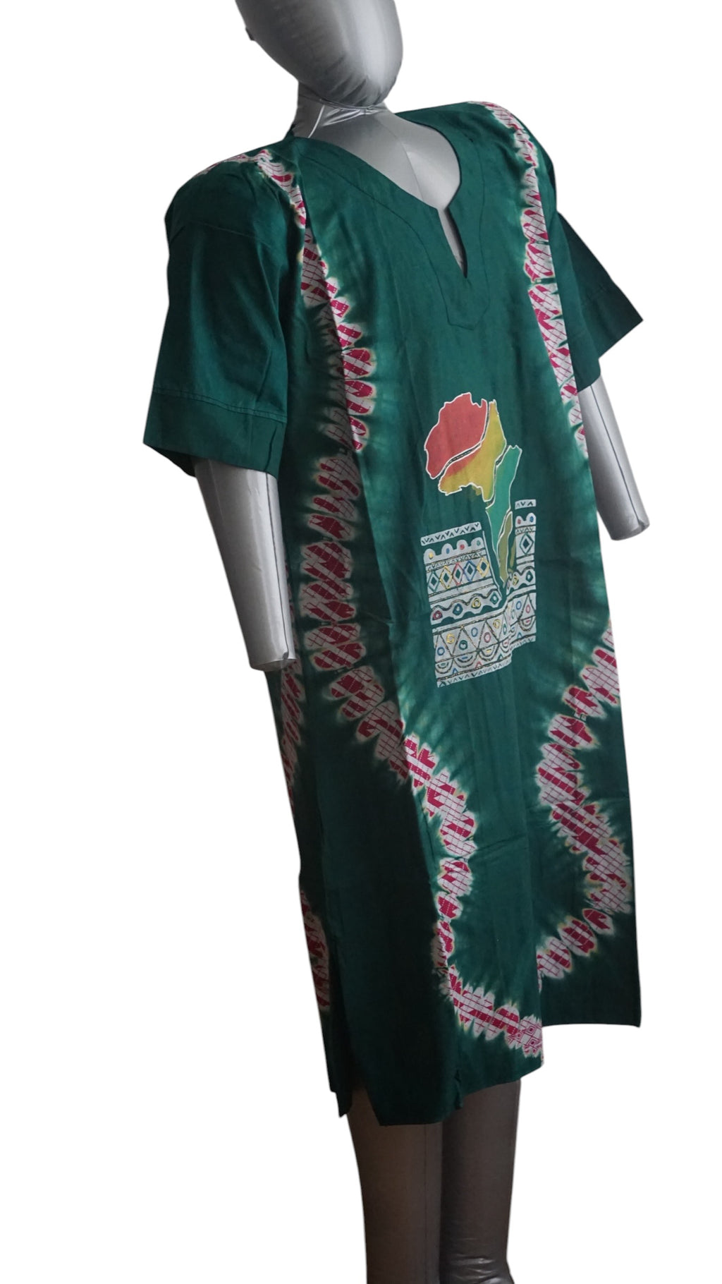 Nigeria Batik Kaftan for Women. Size S Muilti-Color