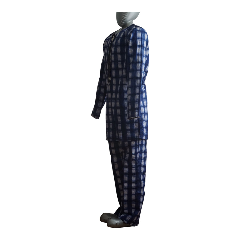 Ready To Wear Men's Tie Dye Adire Top and Trouser. Nigeria Buba &Sokoto - Size M