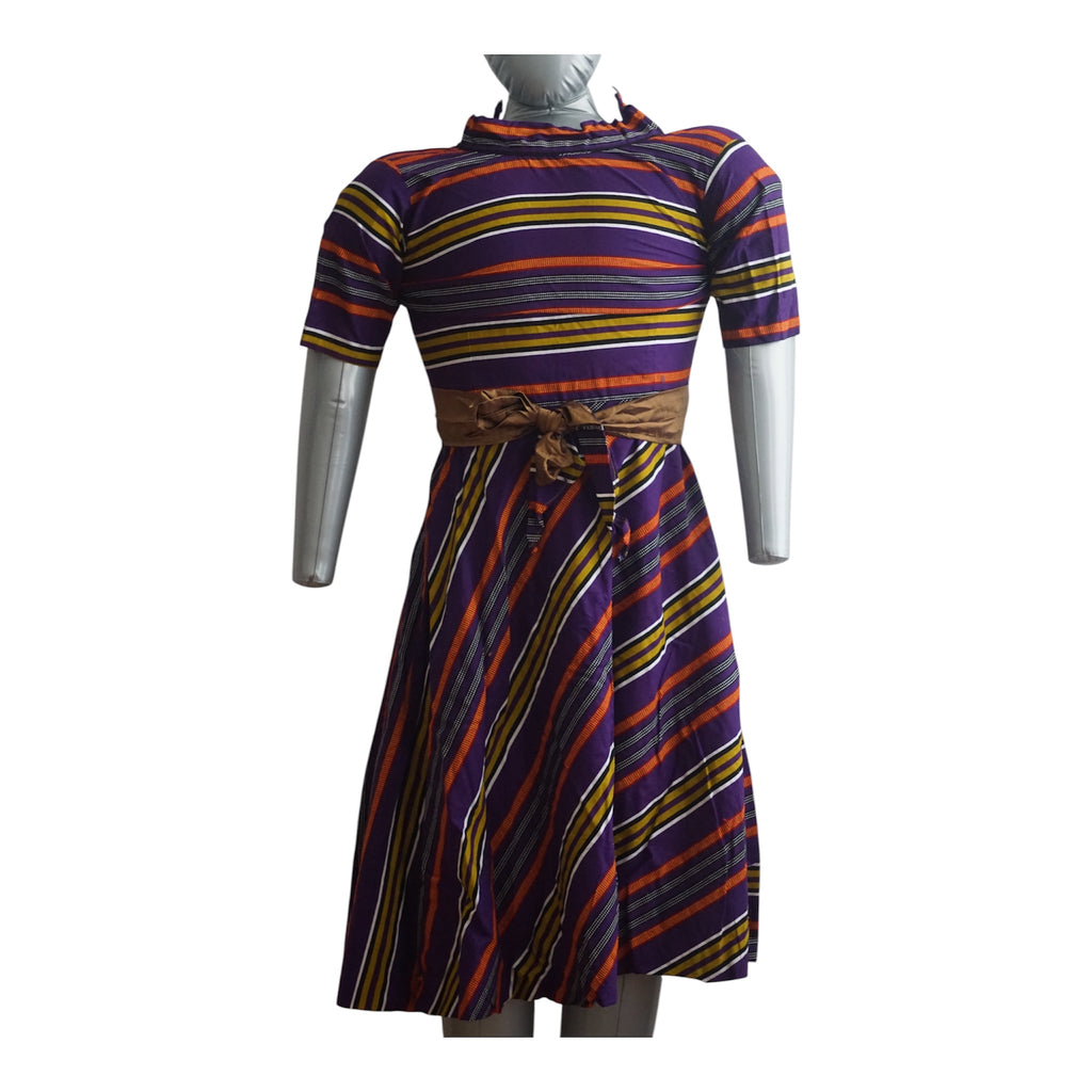Ready to Wear Ankara Cotton Dress with Extra Clothe for Adjustment. Size S