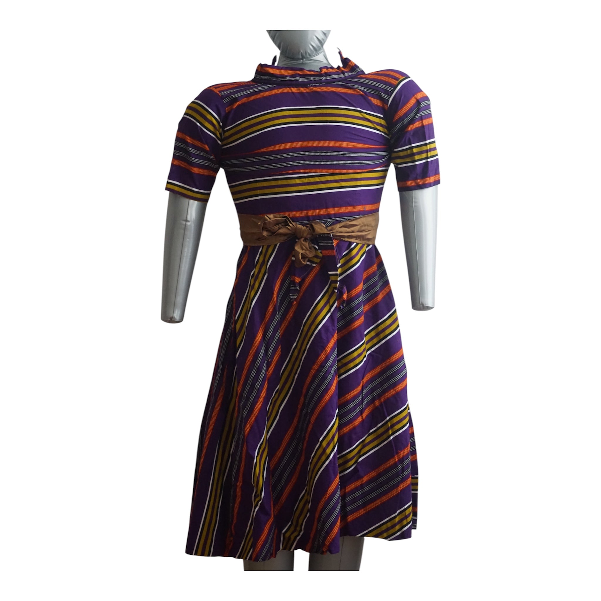 Ready to Wear Ankara Cotton Dress with Extra Clothe for Adjustment. Size S
