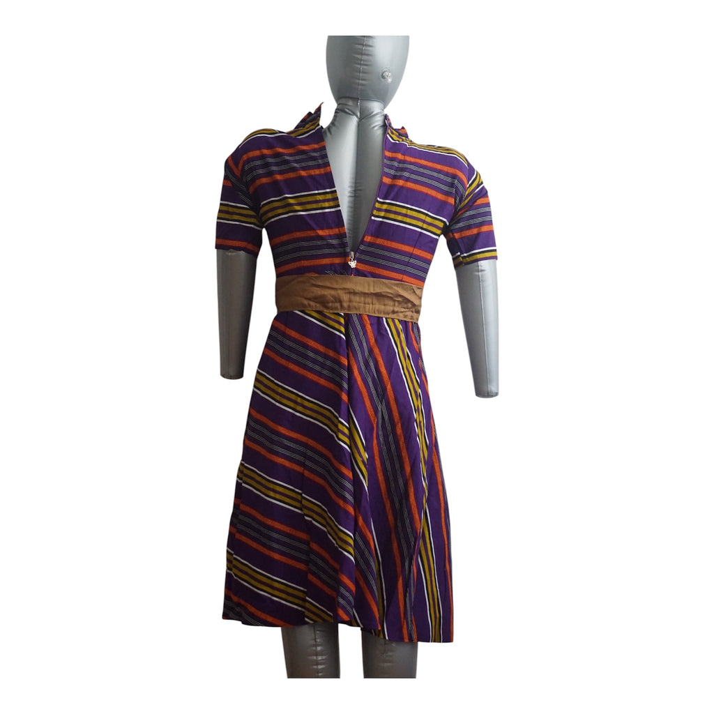 Ready to Wear Ankara Cotton Dress with Extra Clothe for Adjustment. Size S