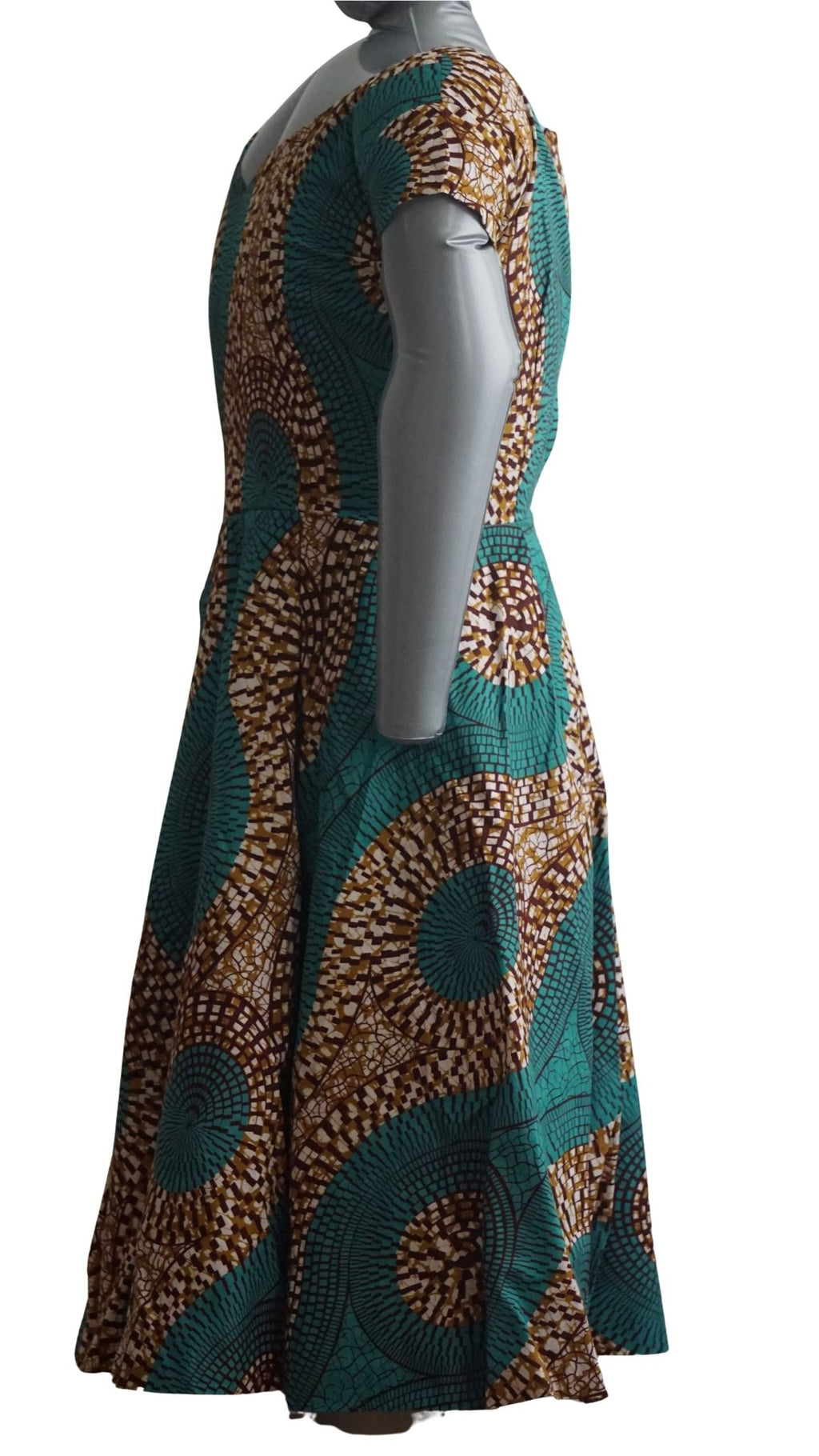 Fully Linen Ankara Dress: African Print, Ready to Wear, Size S