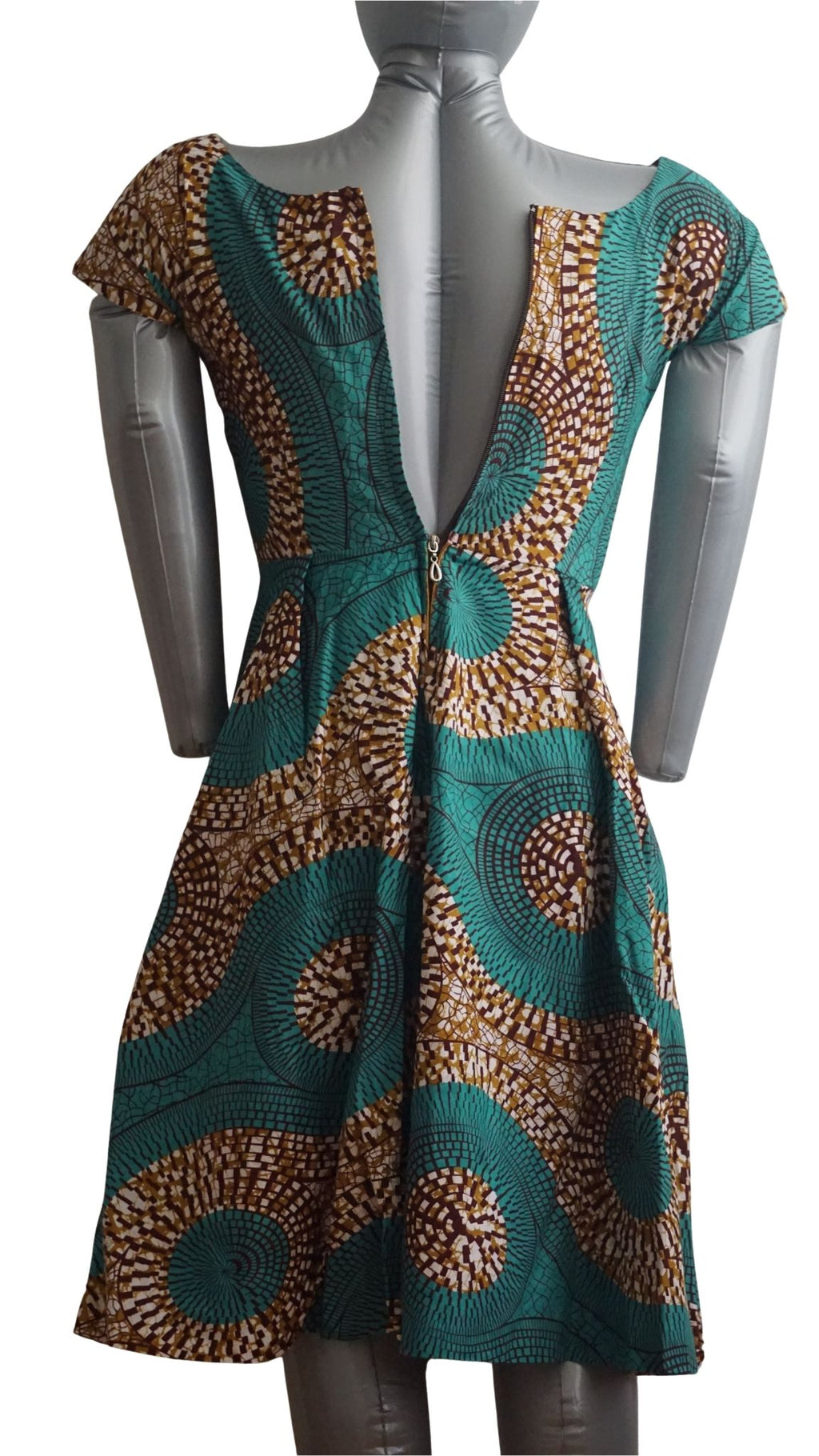 Fully Linen Ankara Dress: African Print, Ready to Wear, Size S