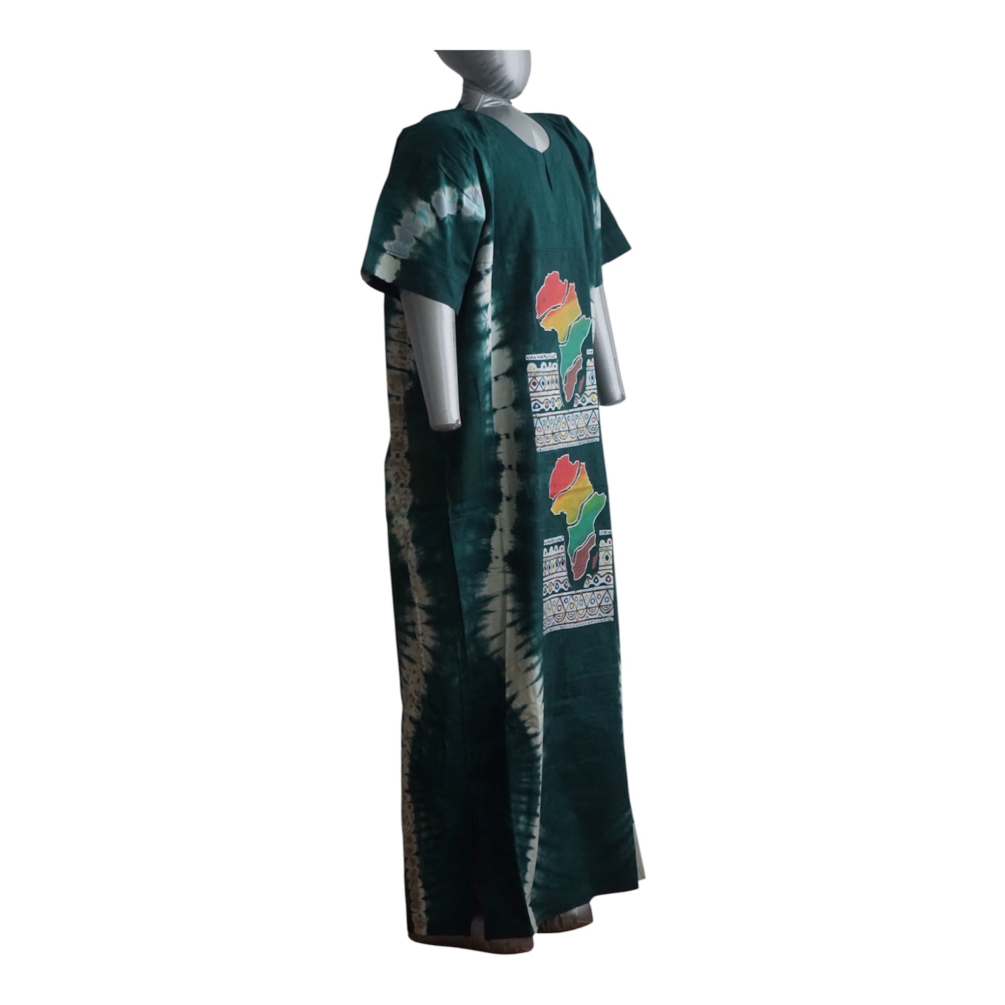 Nigeria Batik Kaftan for Women. Size XL Muilti-Color