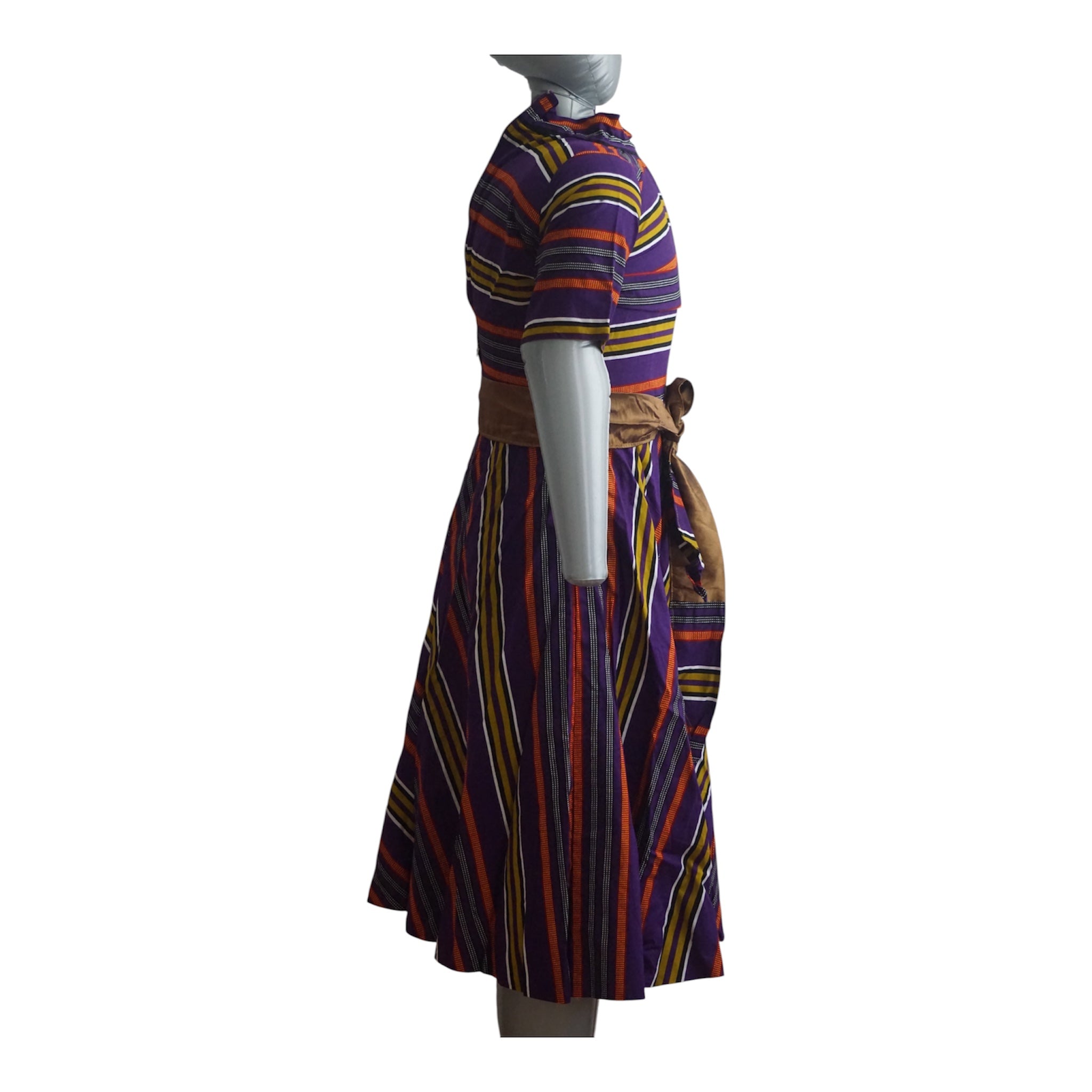 Ready to Wear Ankara Cotton Dress with Extra Clothe for Adjustment. Size S