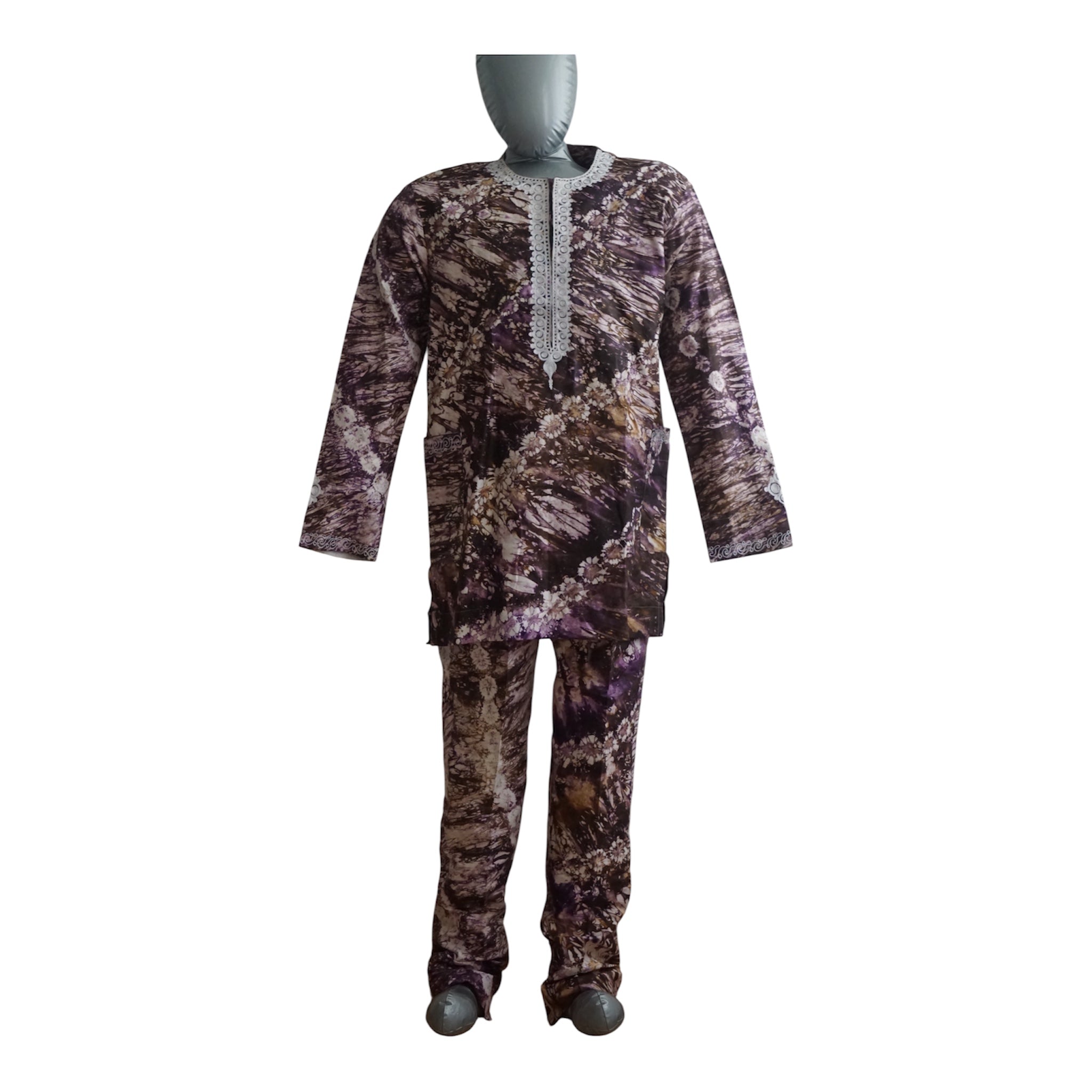 Ready To Wear Men's Tie Dye Adire Top and Trouser. Buba &Sokoto Size S