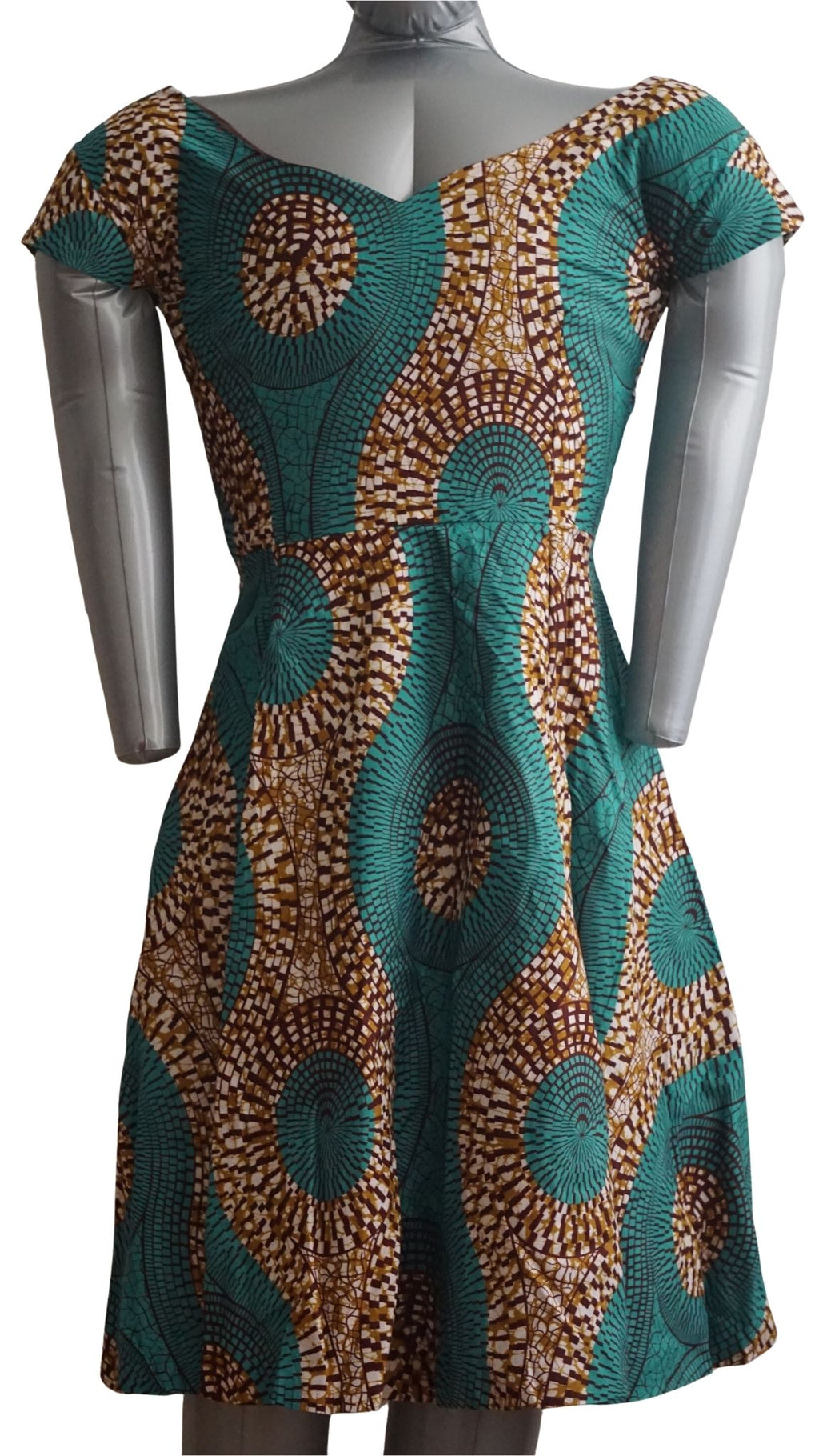 Fully Linen Ankara Dress: African Print, Ready to Wear, Size S