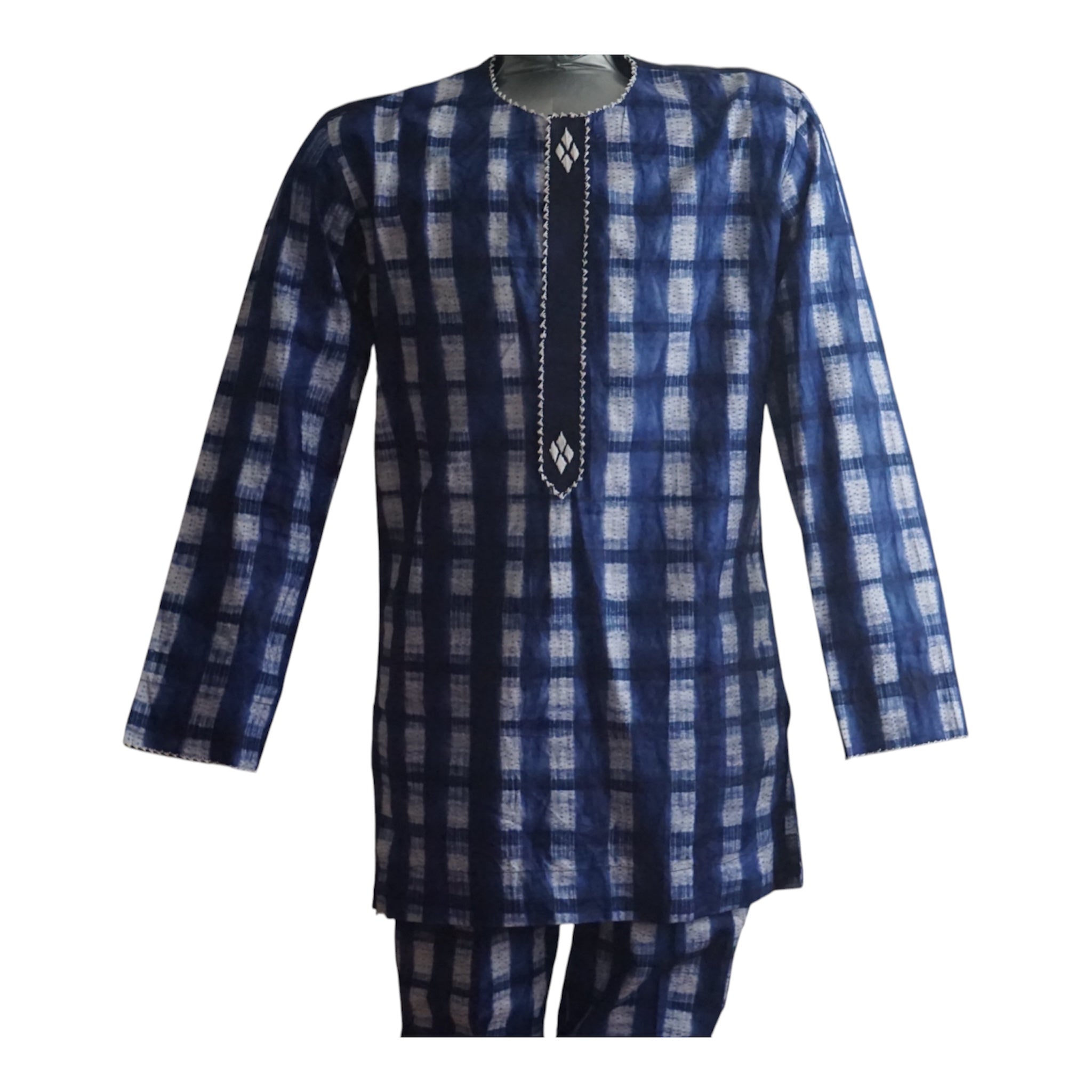 Ready To Wear Men's Tie Dye Adire Top and Trouser. Nigeria Buba &Sokoto - Size M
