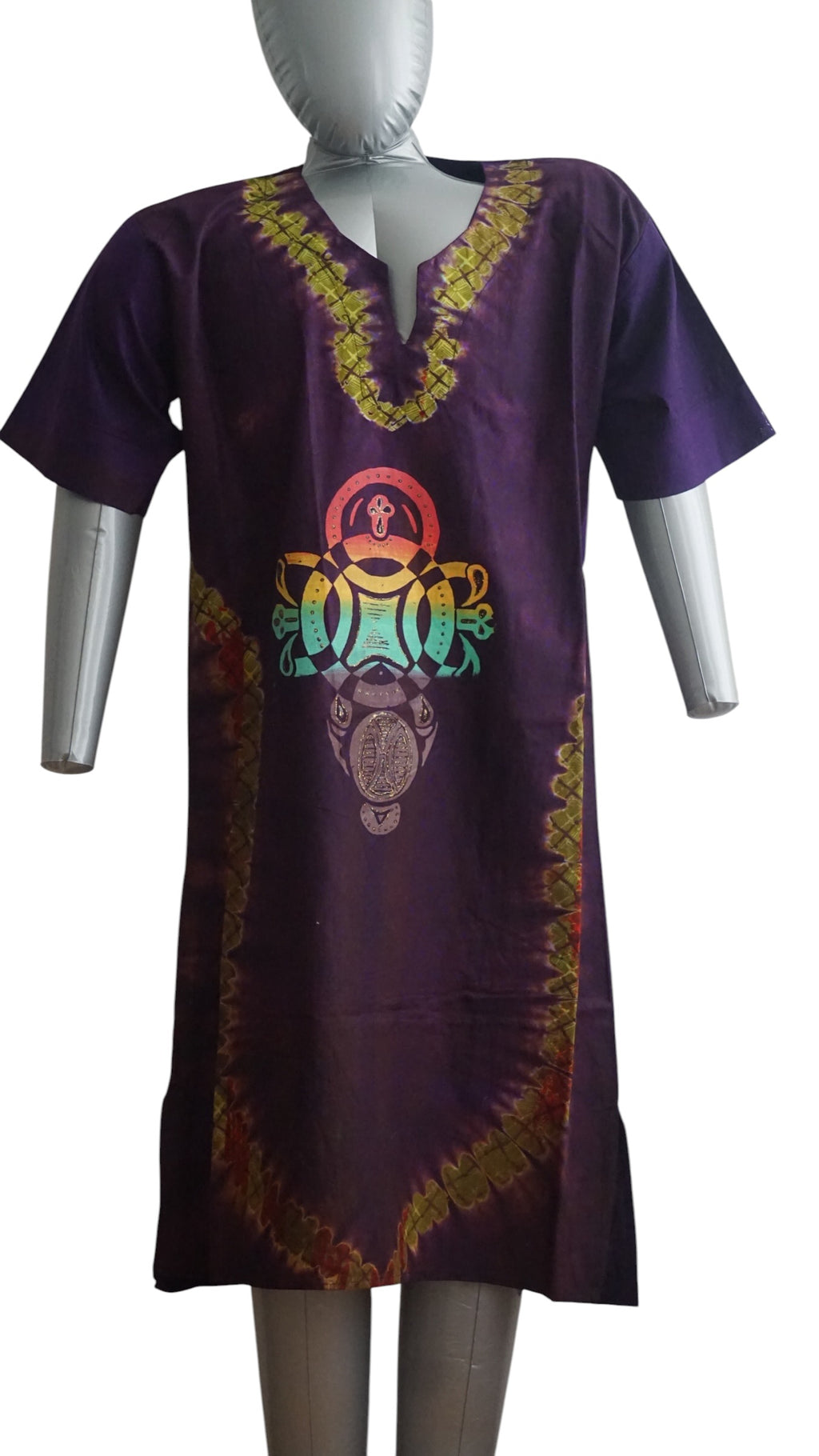 Nigeria Batik Kaftan for Women. Size S Muilti-Color