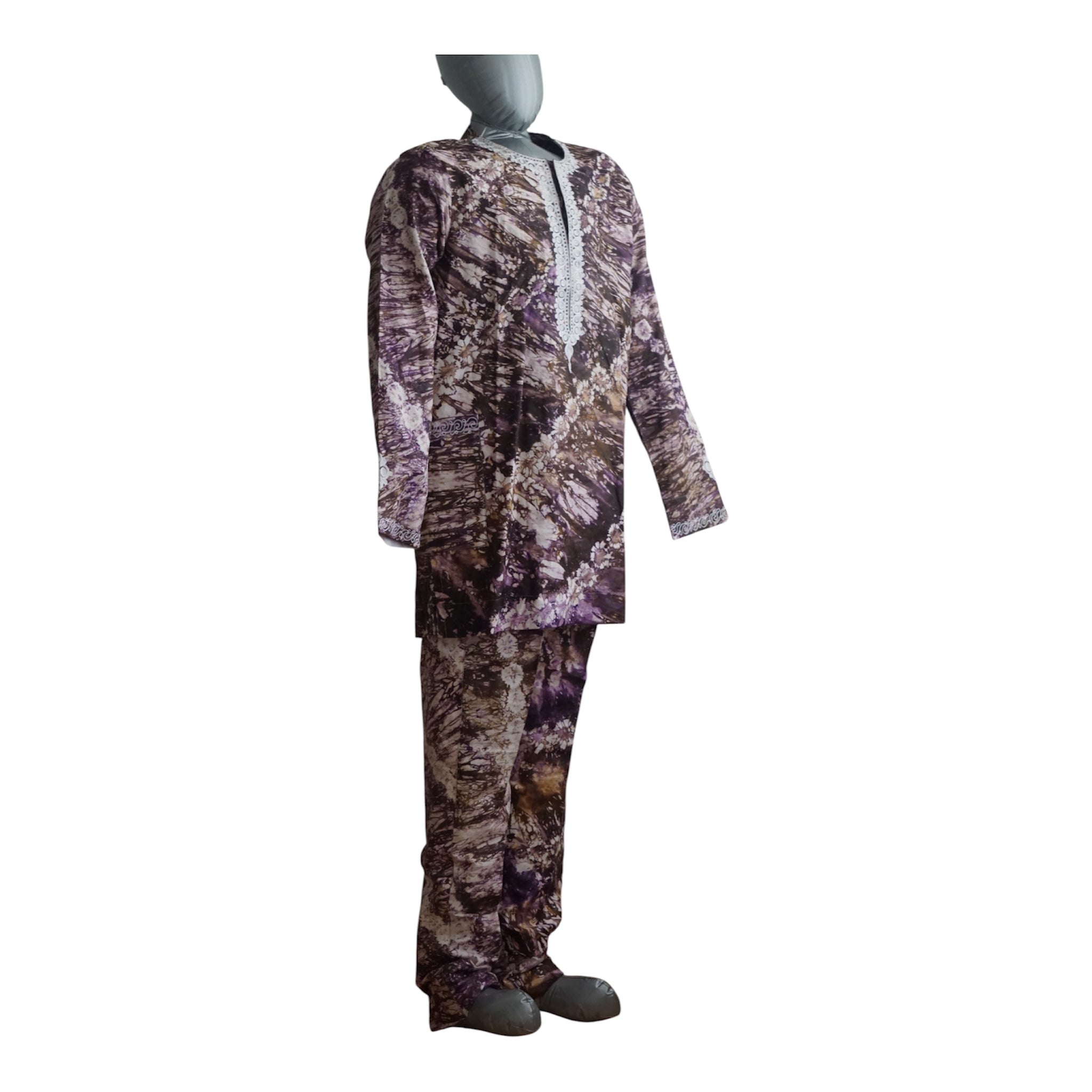 Ready To Wear Men's Tie Dye Adire Top and Trouser. Buba &Sokoto Size S