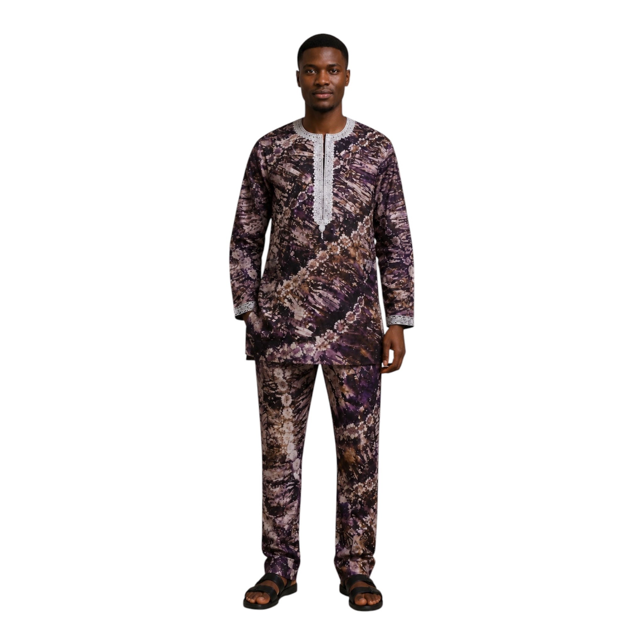 Ready To Wear Men's Tie Dye Adire Top and Trouser. Buba &Sokoto Size S
