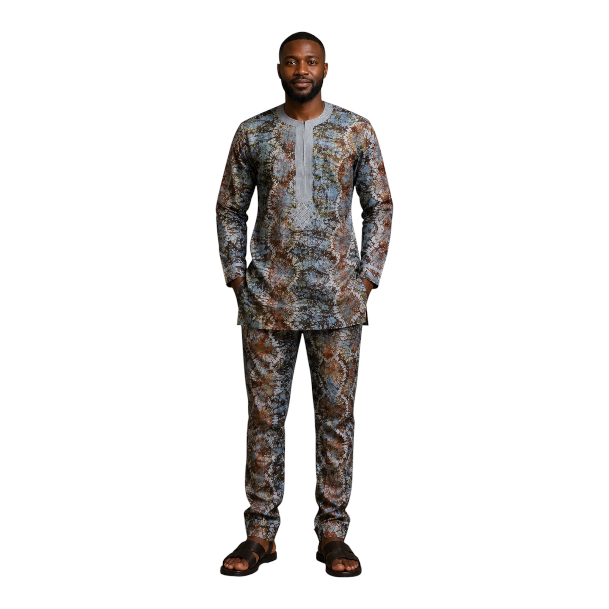 Ready To Wear Men's Tie Dye Adire Top and Trouser - Size S