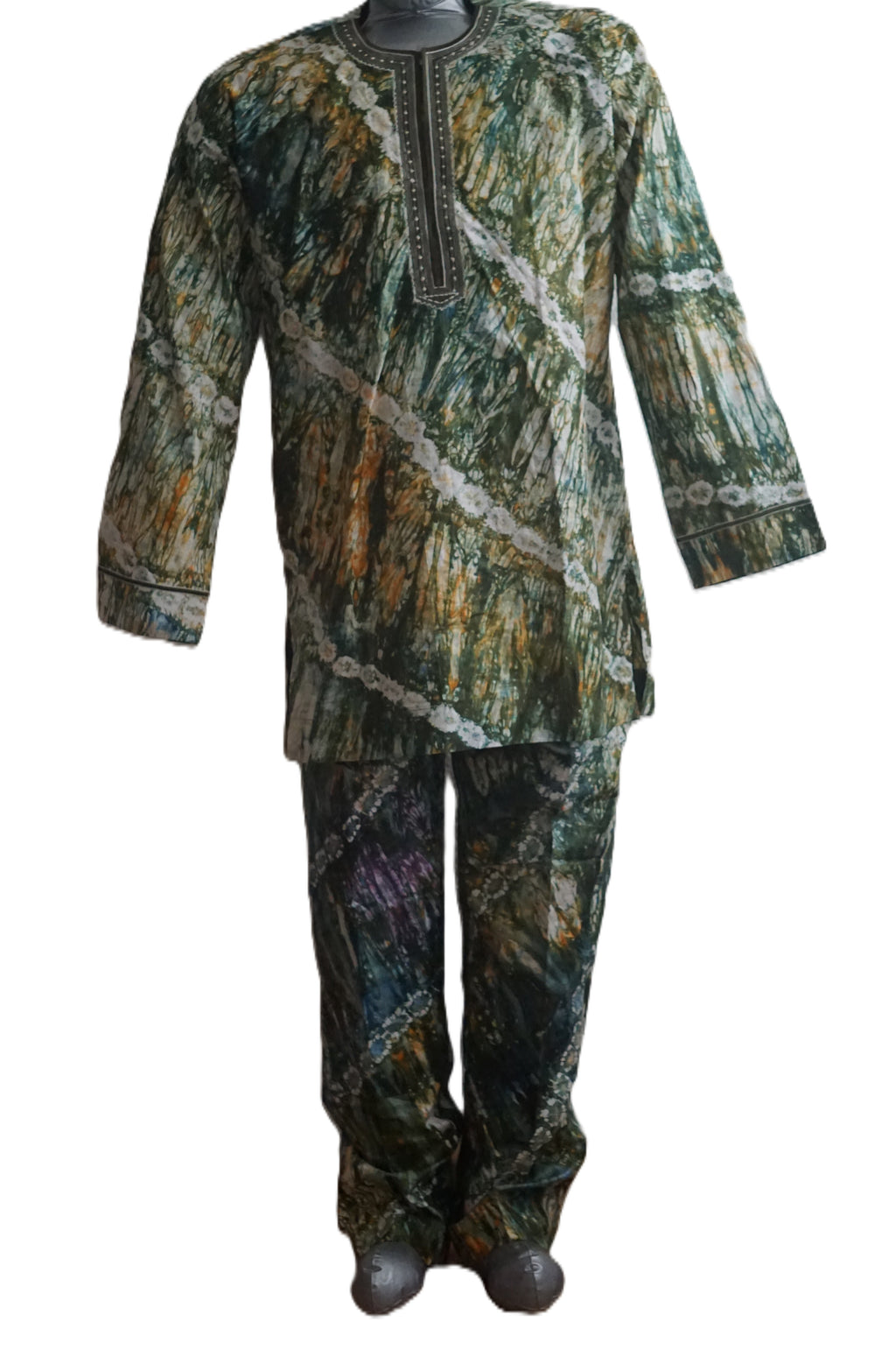 Ready To Wear Men's Tie Dye Adire Top and Trouser. Buba &Sokoto Size M
