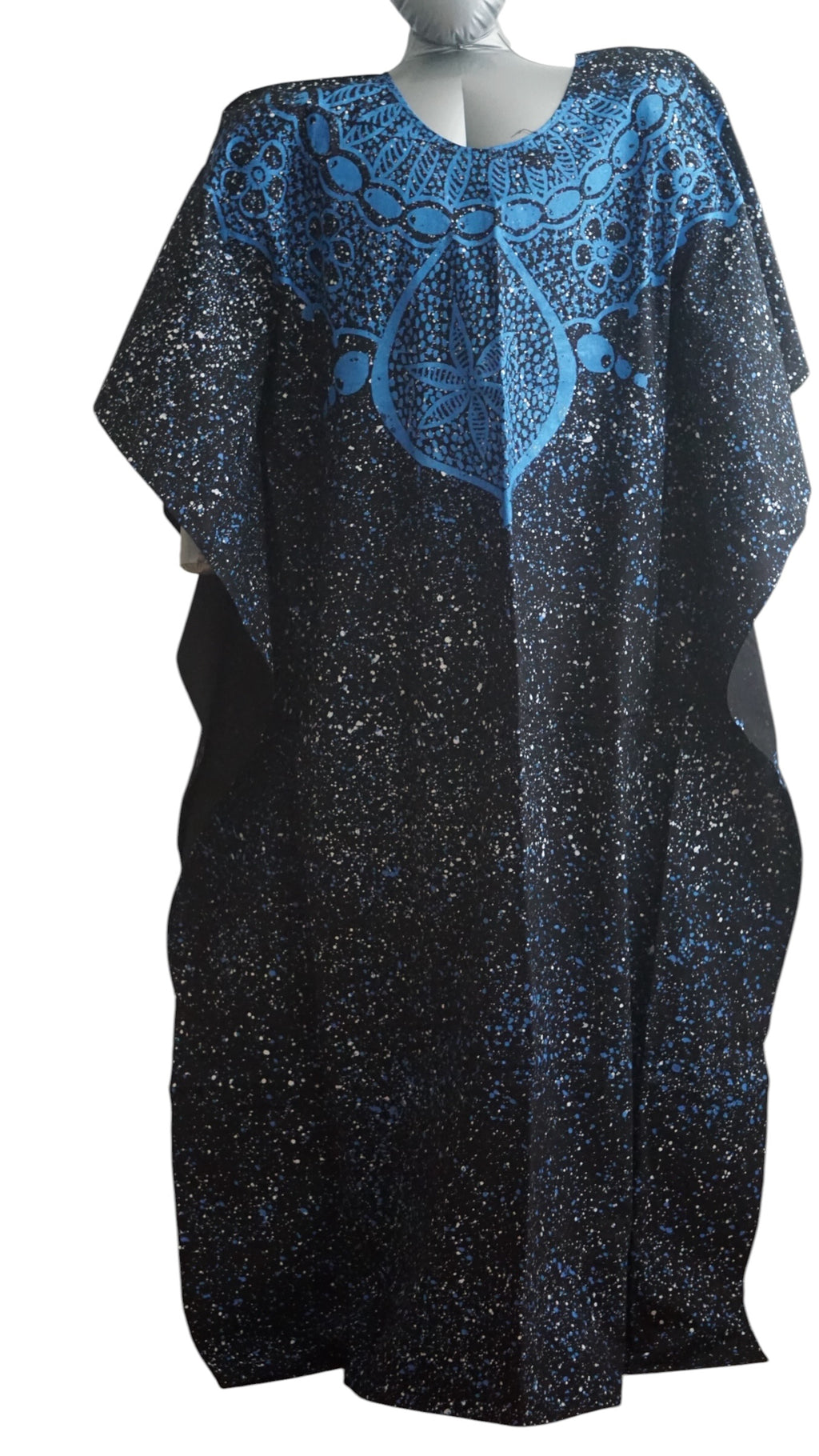 Nigeria Adire Bubu for Women. Size XL Color Black/Blue