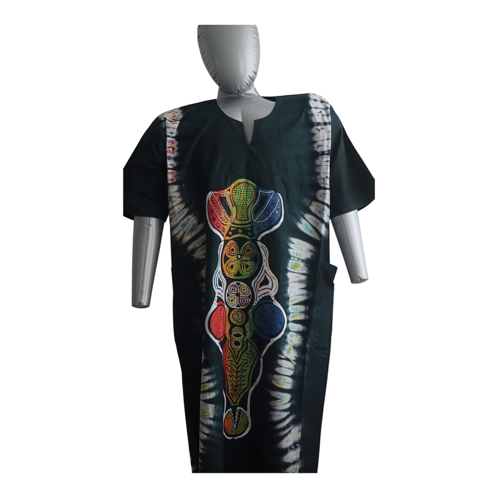 Nigeria Batik Kaftan for Women. Size XL Muilti-Color