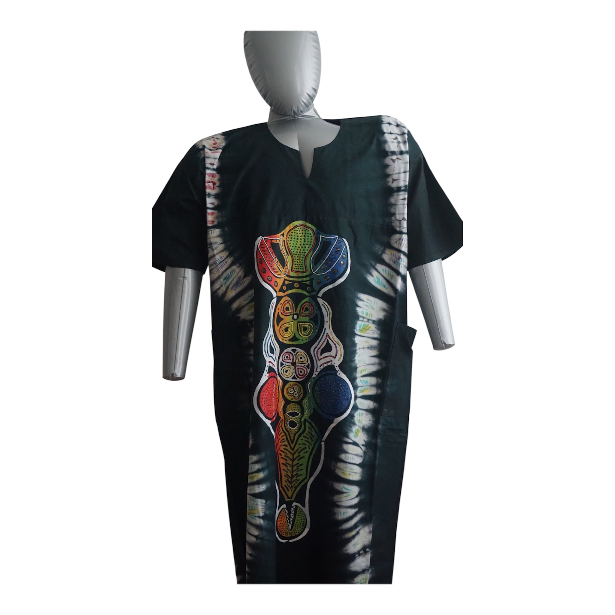 Nigeria Batik Kaftan for Women. Size XL Muilti-Color