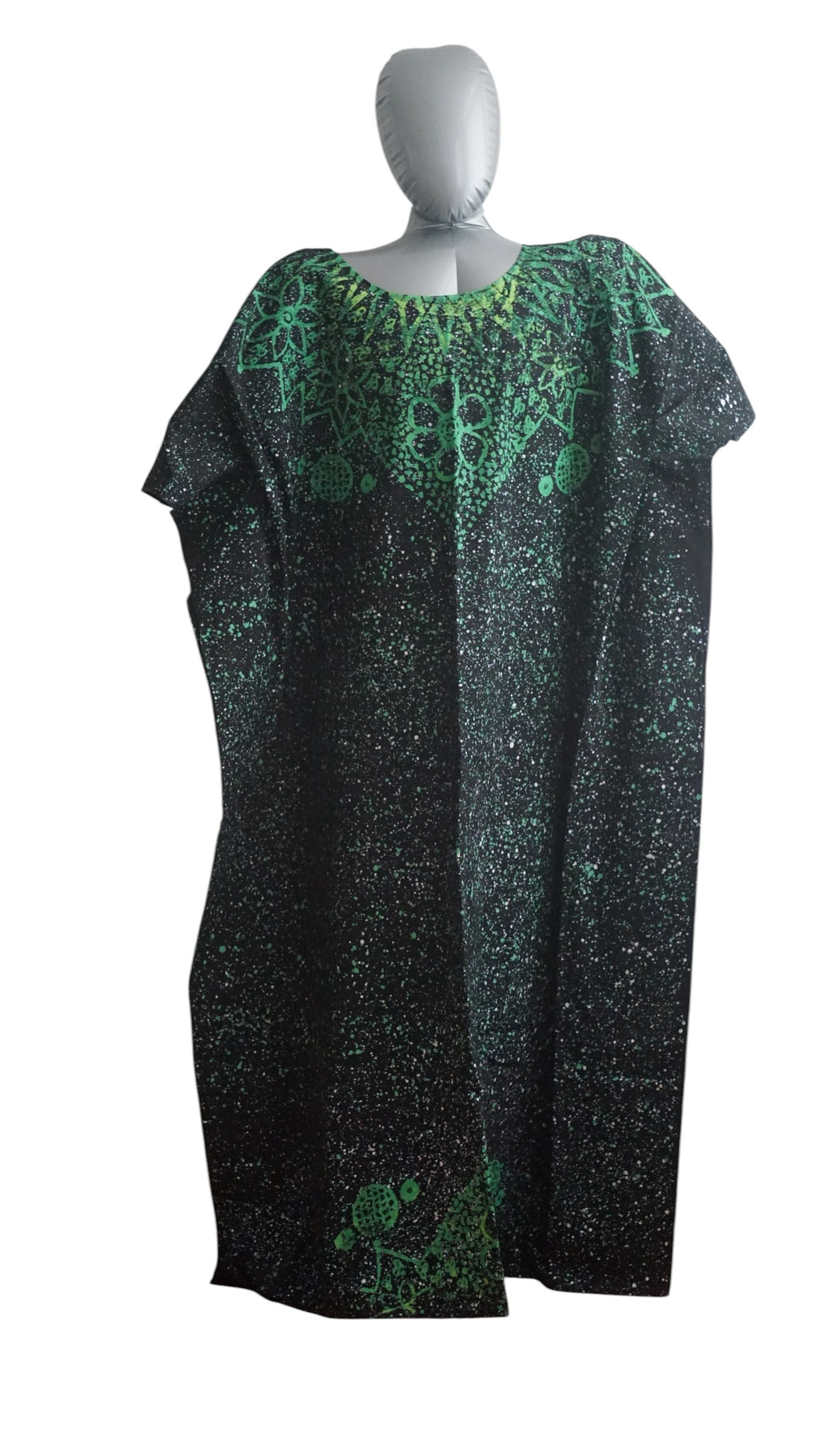 Nigeria Adire Bubu for Women. Size XL Color Black/Green