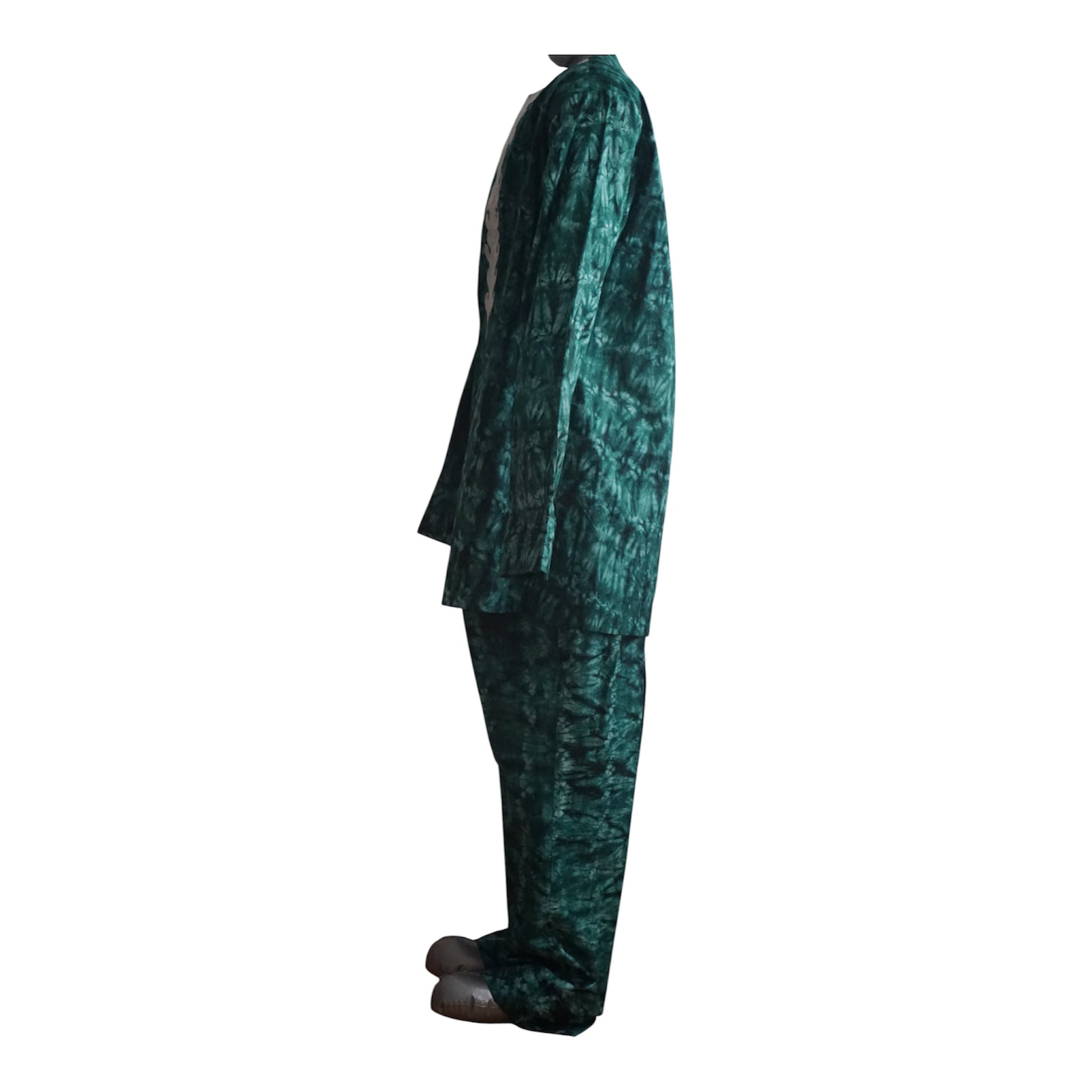 Ready To Wear Men's Tie Dye Adire Top and Trouser. Nigeria Buba &Sokoto Size L