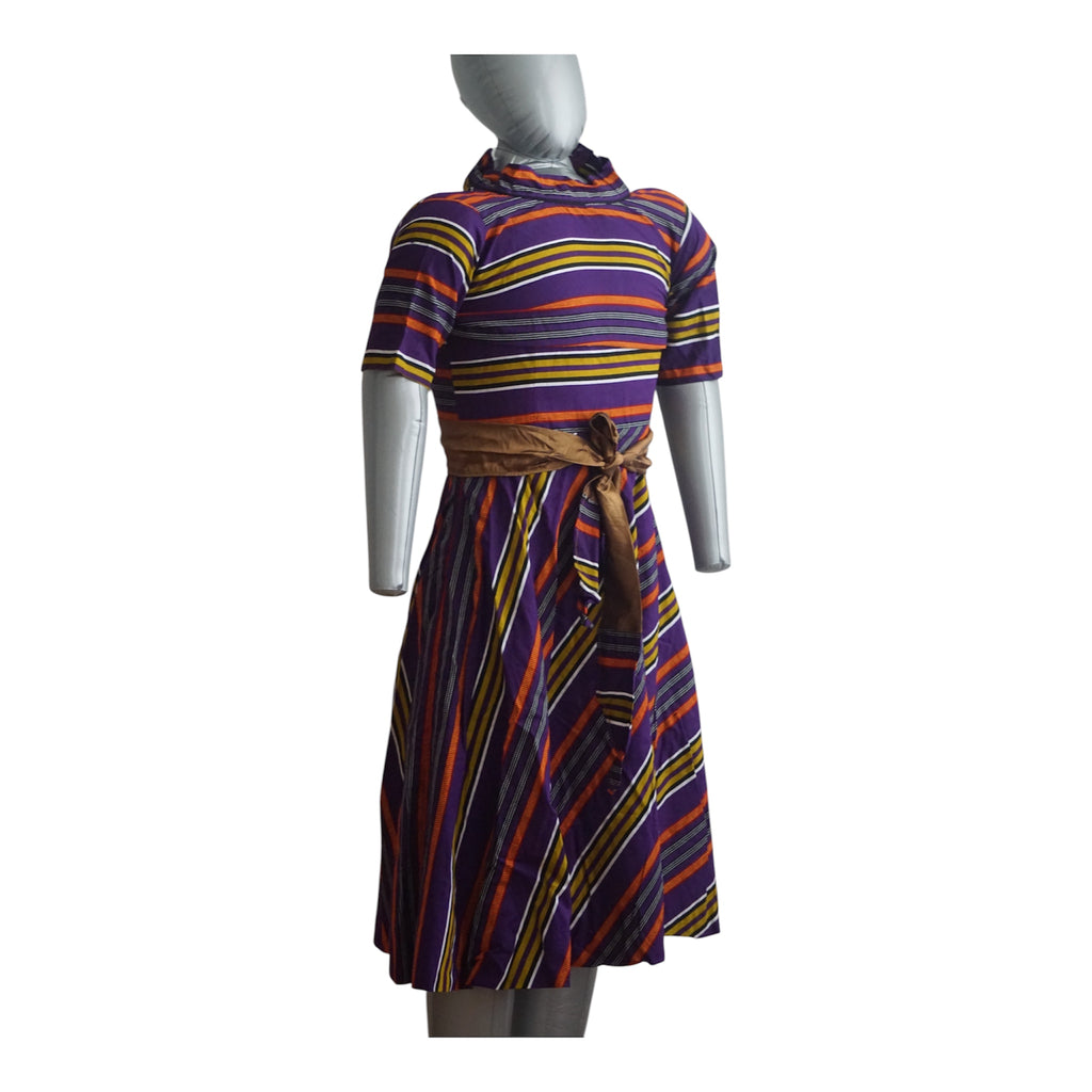 Ready to Wear Ankara Cotton Dress with Extra Clothe for Adjustment. Size S
