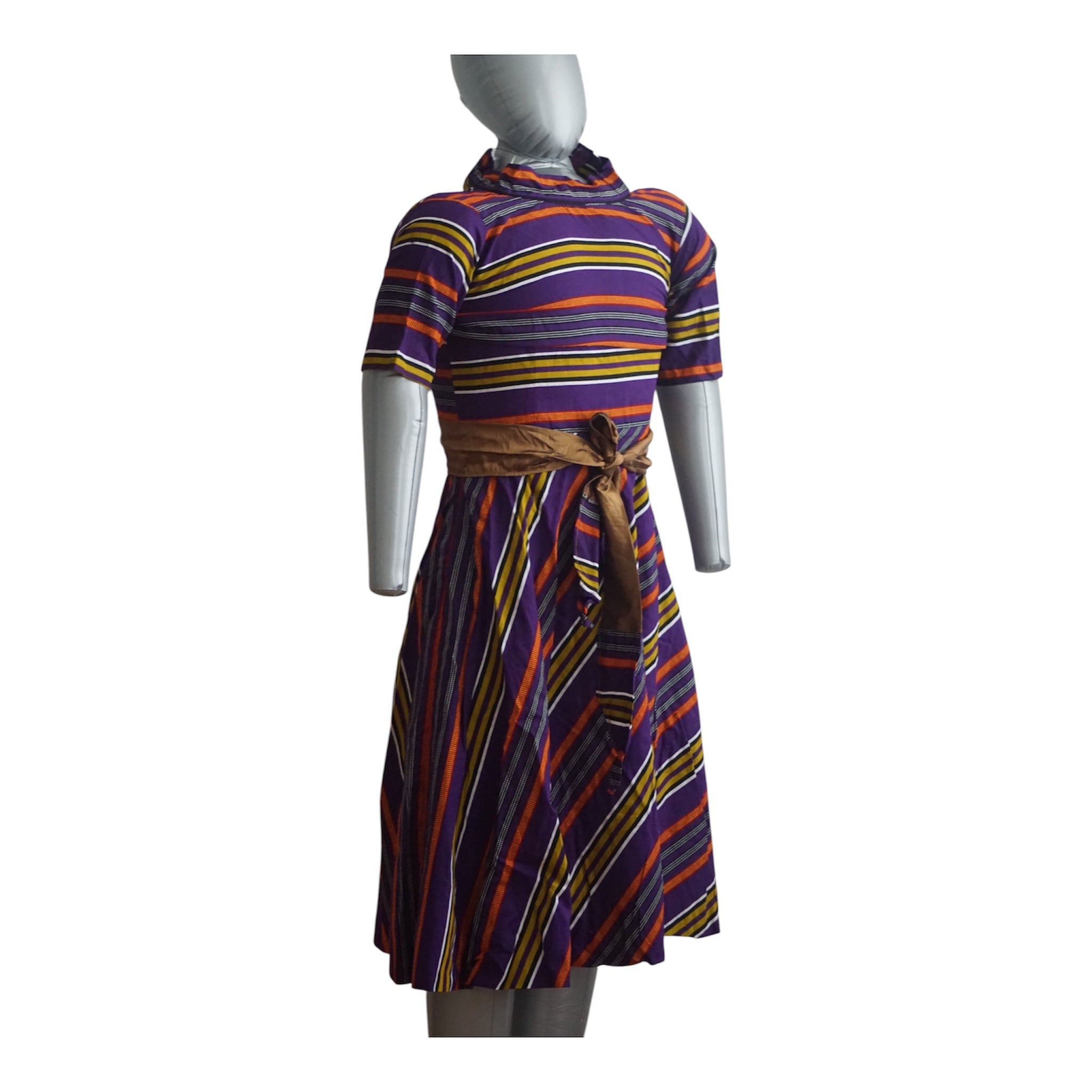 Ready to Wear Ankara Cotton Dress with Extra Clothe for Adjustment. Size S