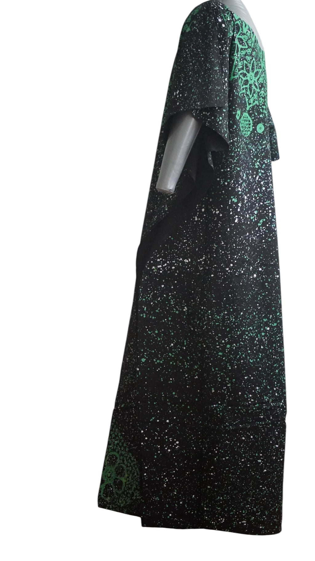 Nigeria Adire Bubu for Women. Size XL Color Black/Green