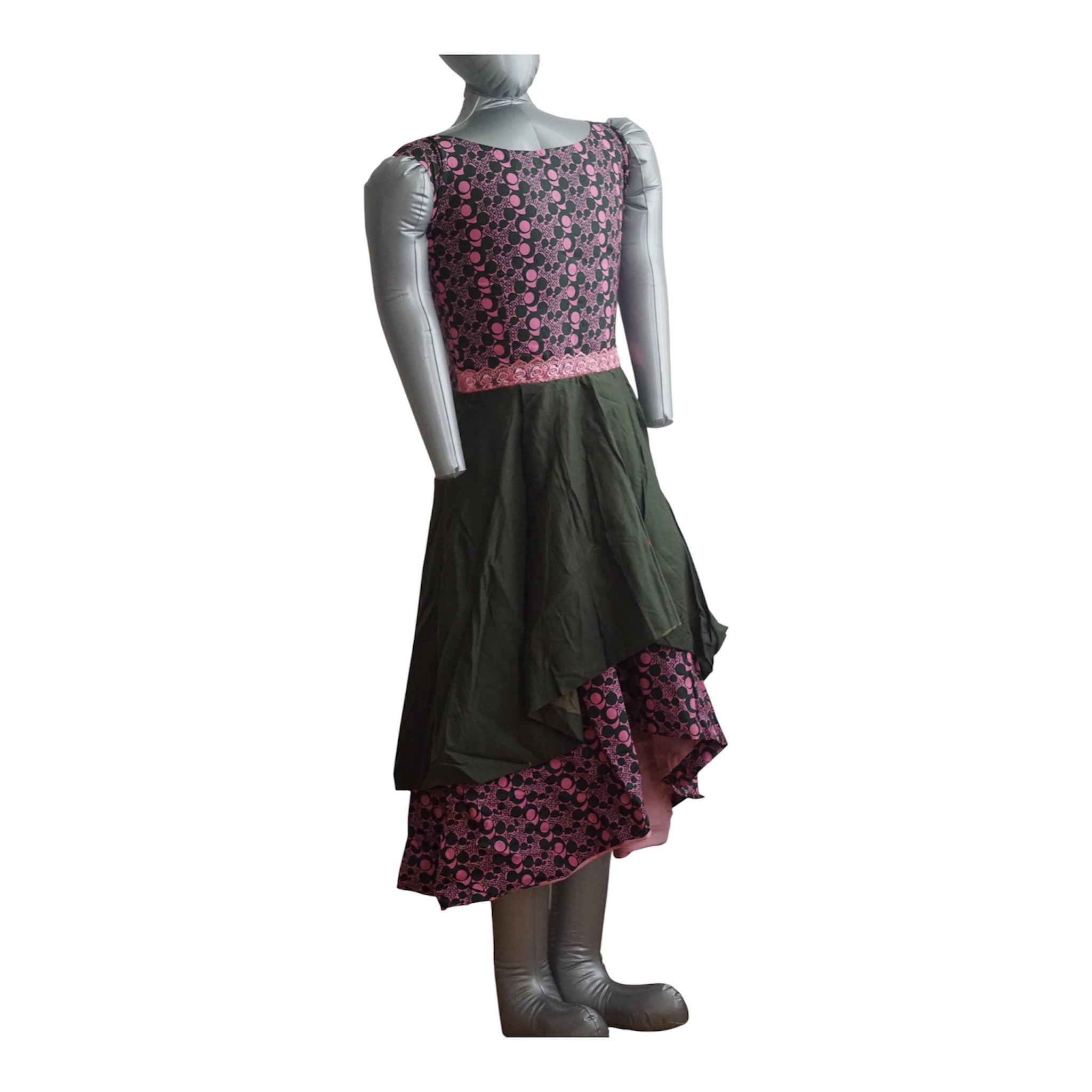 Women's Ankara Dress with Extra Clothe for Adjustment. Size S