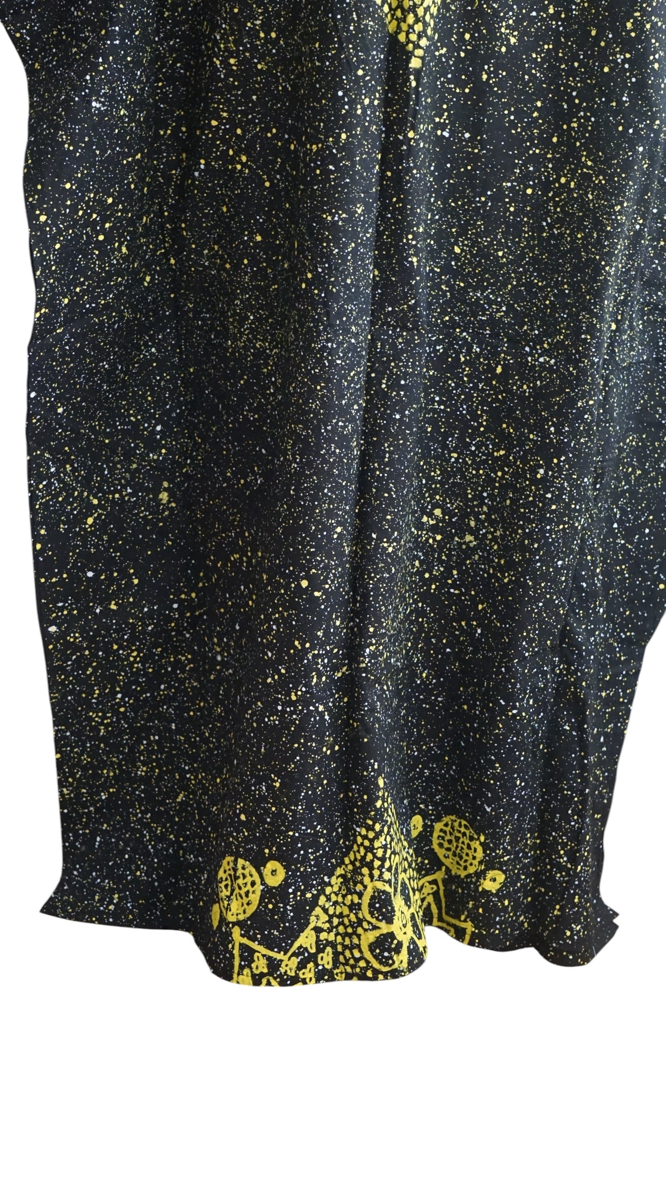 Nigeria Adire Bubu for Women. Size XL Color Black/Yellow