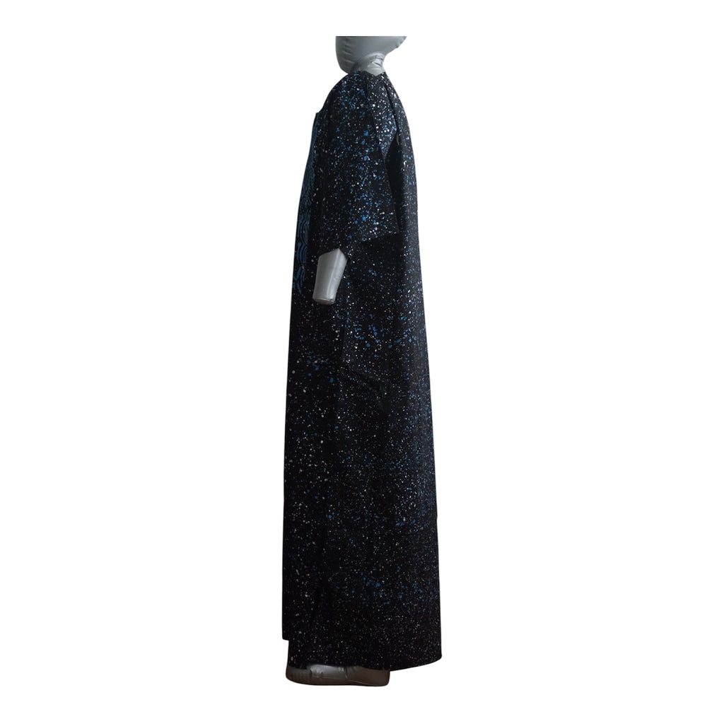 Nigeria Batik Kaftan for Women. Size L Color Black/Blue