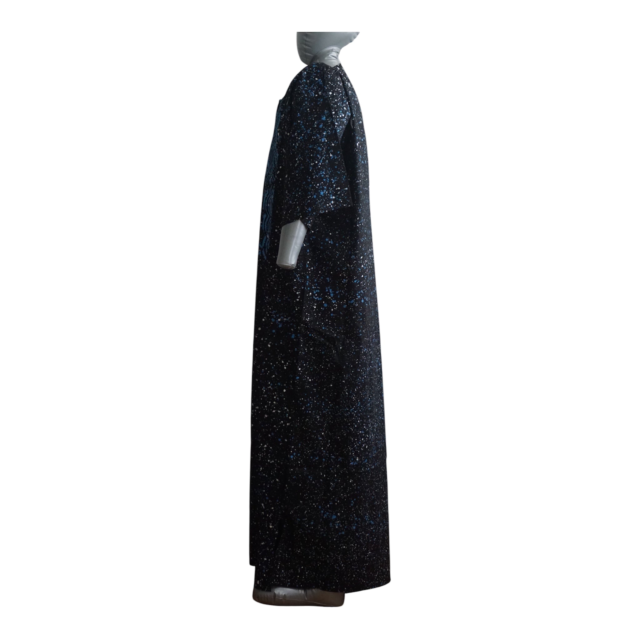 Nigeria Batik Kaftan for Women. Size L Color Black/Blue