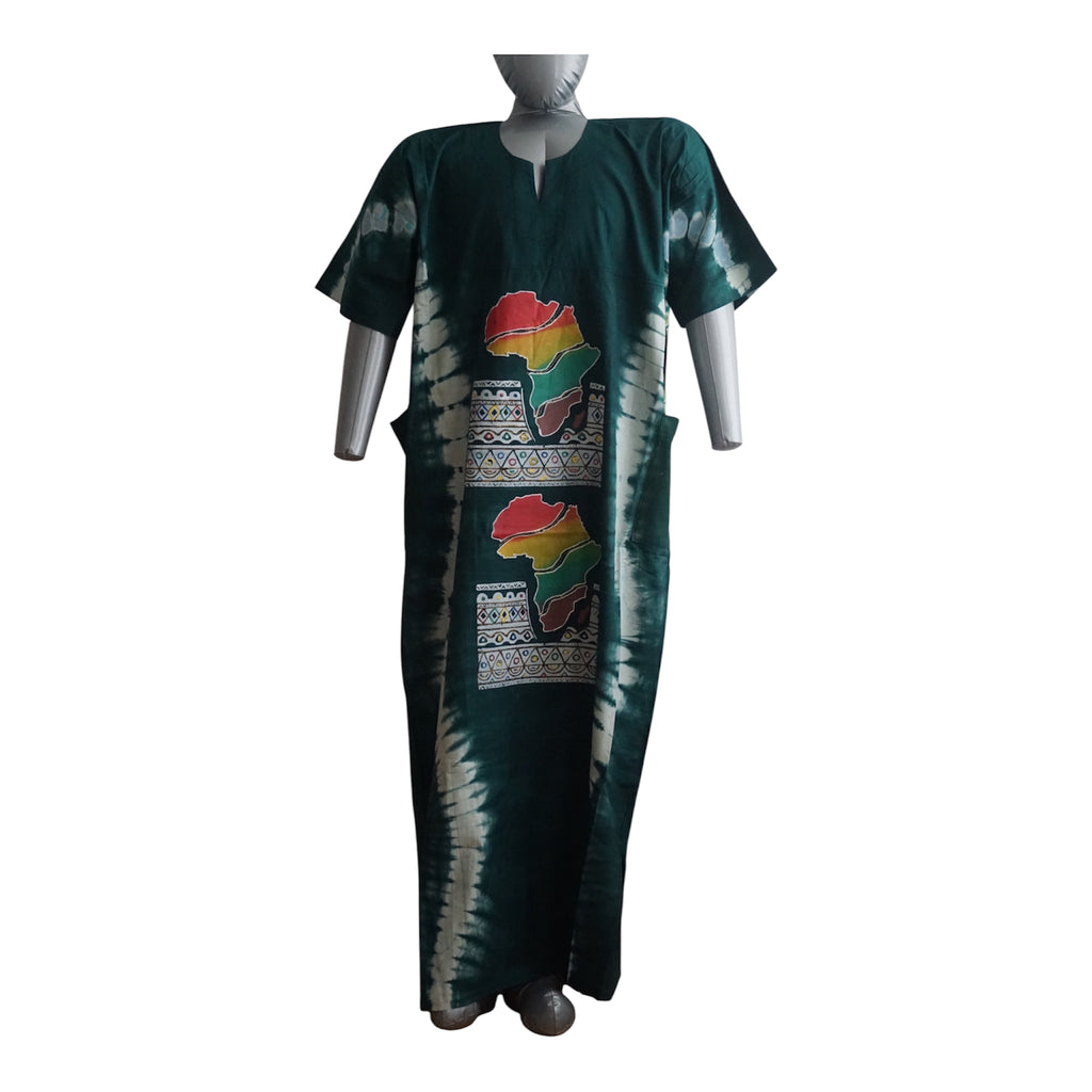 Nigeria Batik Kaftan for Women. Size XL Muilti-Color