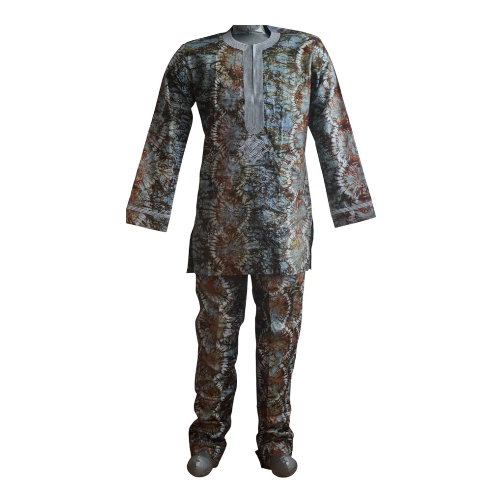 Ready To Wear Men's Tie Dye Adire Top and Trouser - Size S