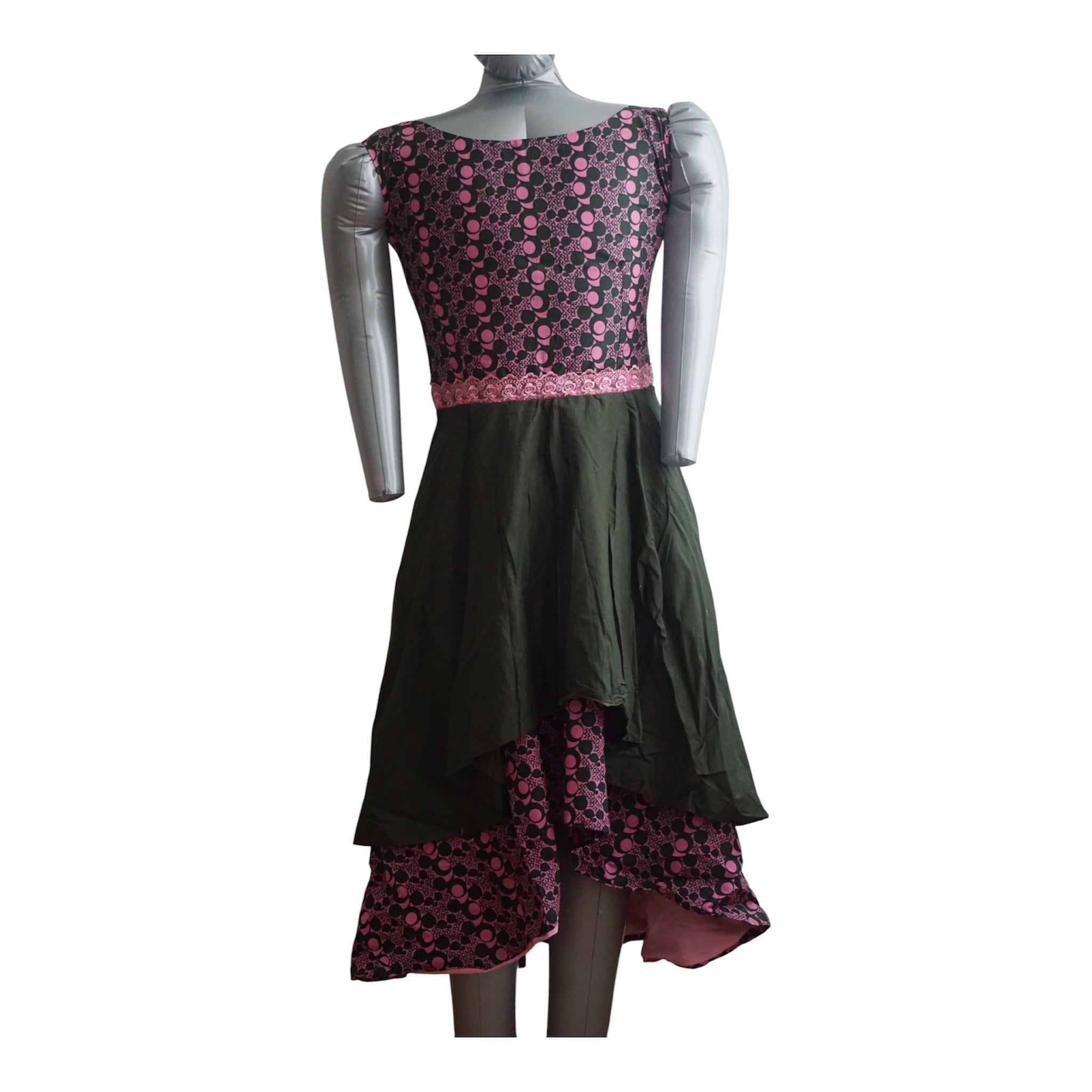 Women's Ankara Dress with Extra Clothe for Adjustment. Size S