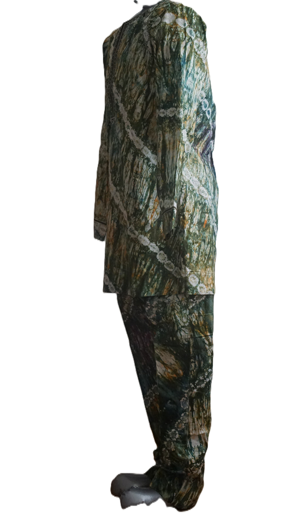 Ready To Wear Men's Tie Dye Adire Top and Trouser. Buba &Sokoto Size M
