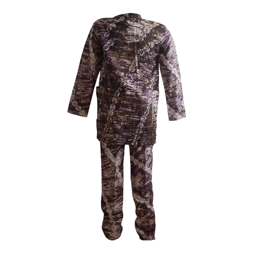 Ready To Wear Men's Tie Dye Adire Top and Trouser. Buba &Sokoto Size S