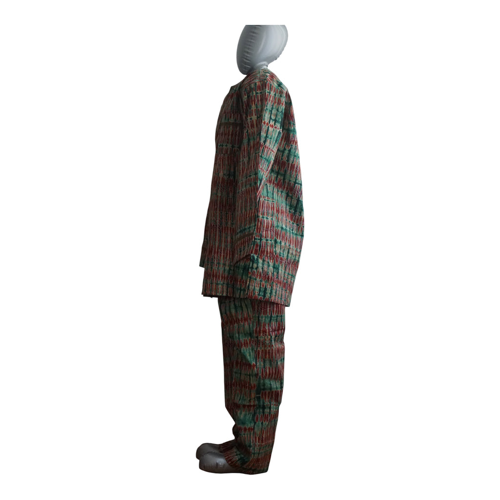 Ready To Wear Men's Tie Dye Adire Top and Trouser. Buba &Sokoto Size L