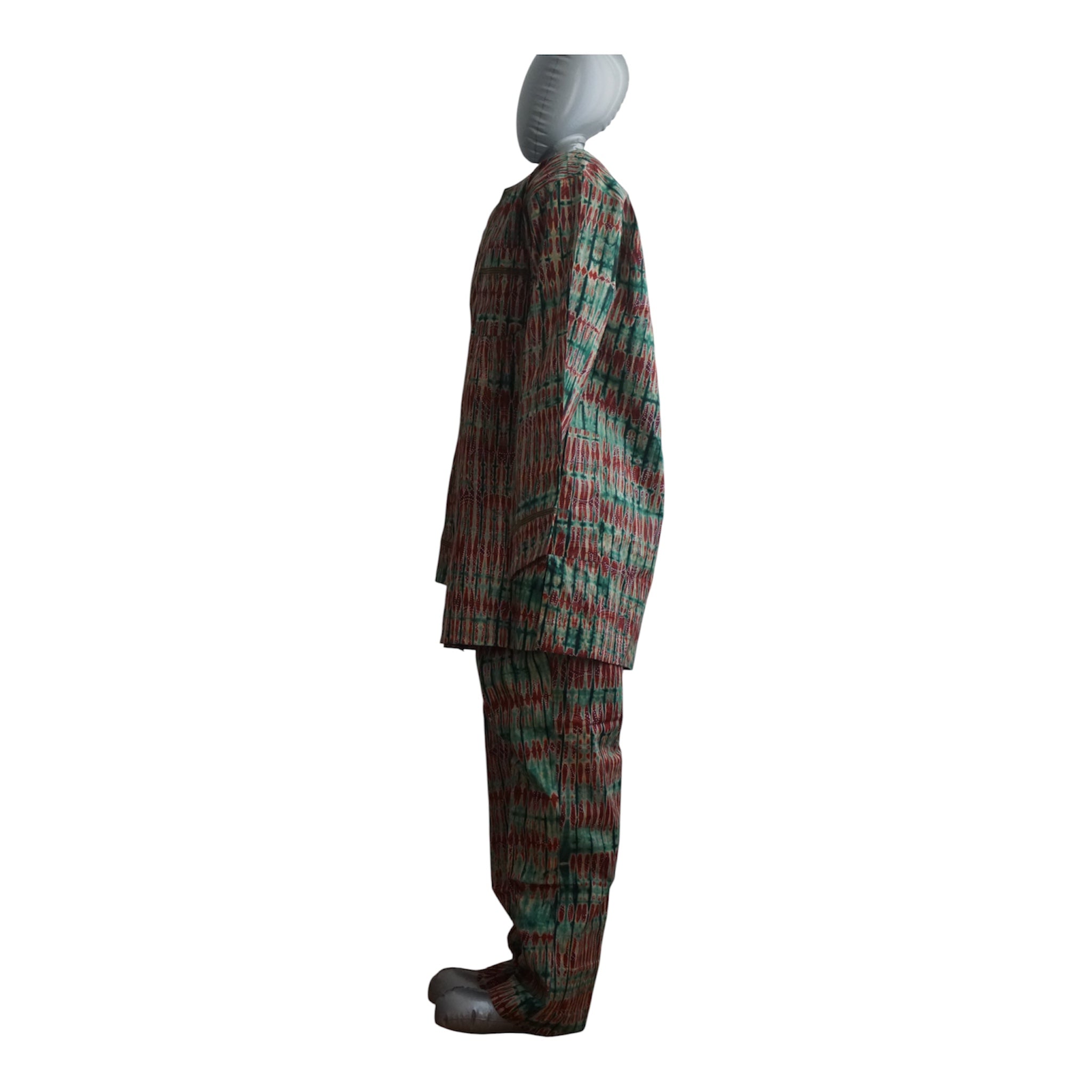 Ready To Wear Men's Tie Dye Adire Top and Trouser. Buba &Sokoto Size L